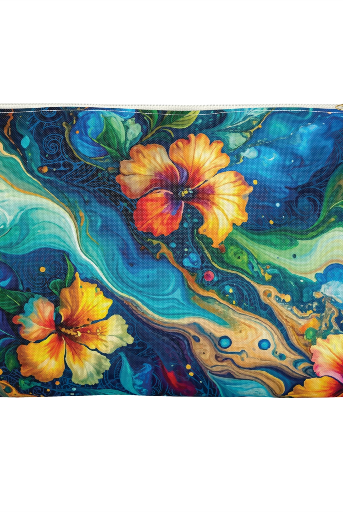 Aloalo Drift Travel Pouch Pouches The Local Banyan Large White zipper