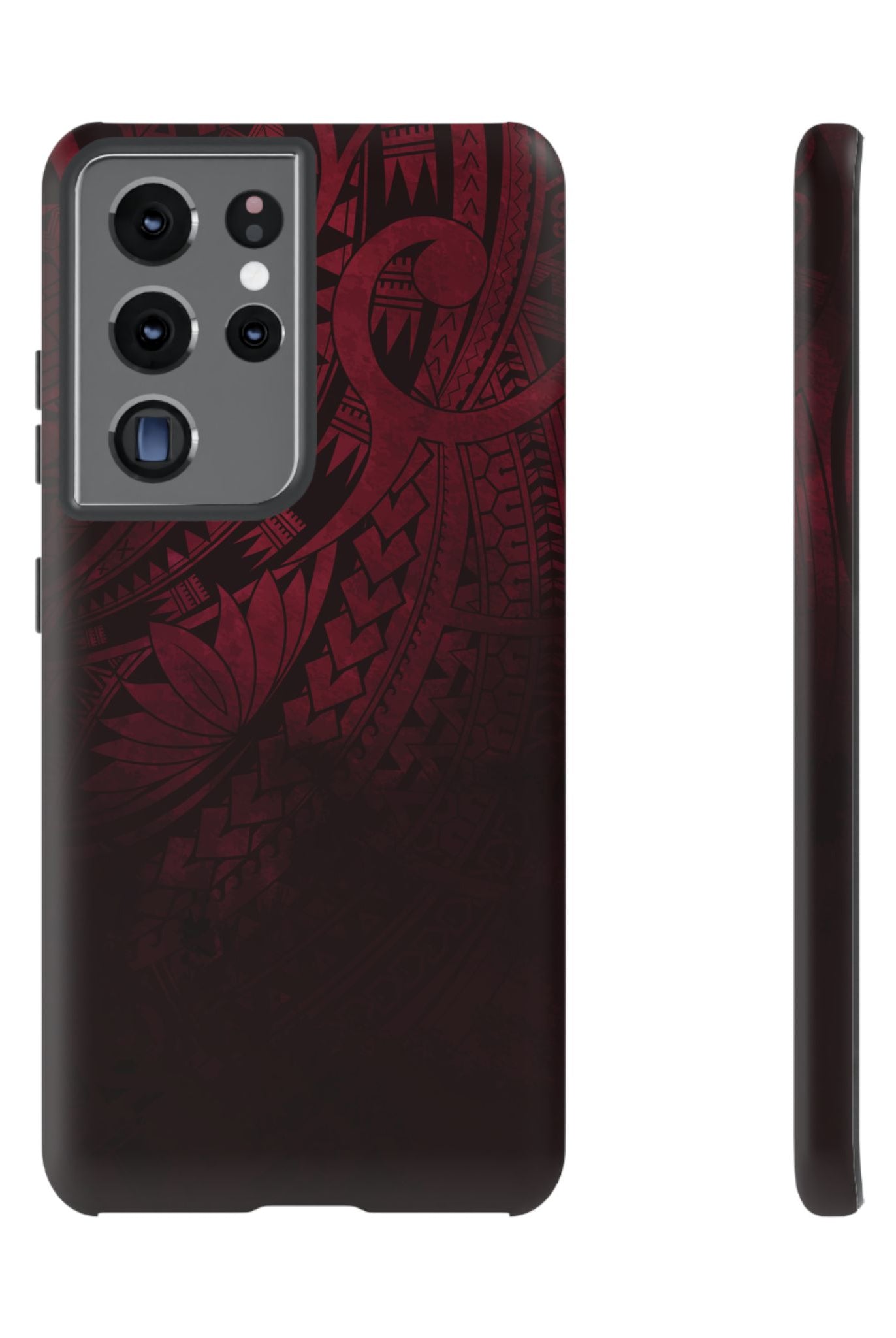 Eternal Ember Tough Samsung Galaxy Case Samsung Galaxy S21 Ultra Matte - Hawaiian Red Tribal Polynesian Design - The Local Banyan