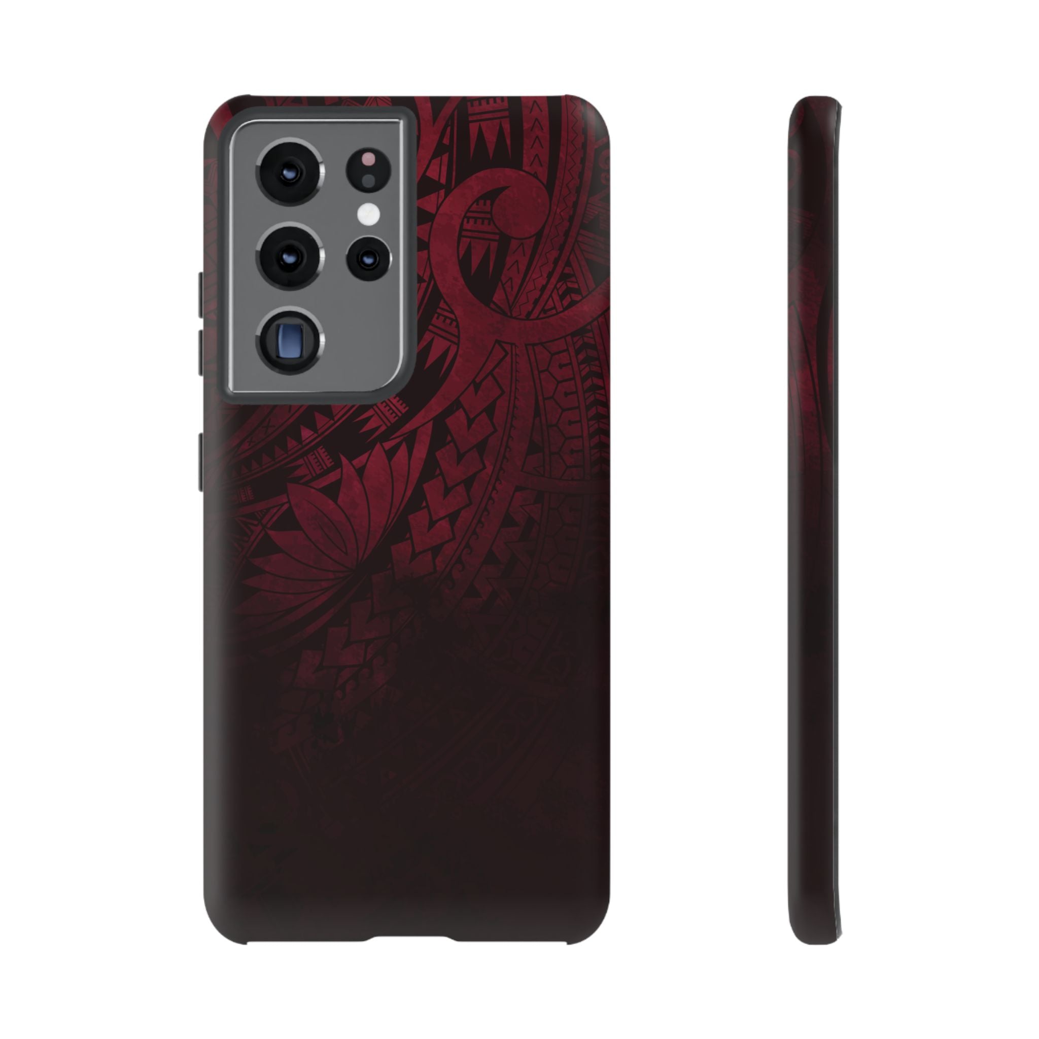 Eternal Ember Tough Samsung Galaxy Case Samsung Galaxy S21 Ultra Matte - Hawaiian Red Tribal Polynesian Design - The Local Banyan