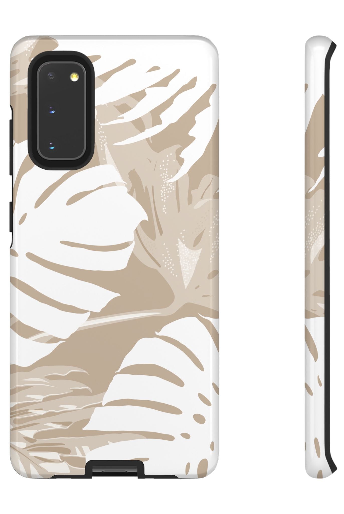 Exotic Monstera Tough Samsung Galaxy Case Samsung Galaxy S20 Glossy - Hawaiian Tropical Monstera Botanical Neutral Design - The Local Banyan