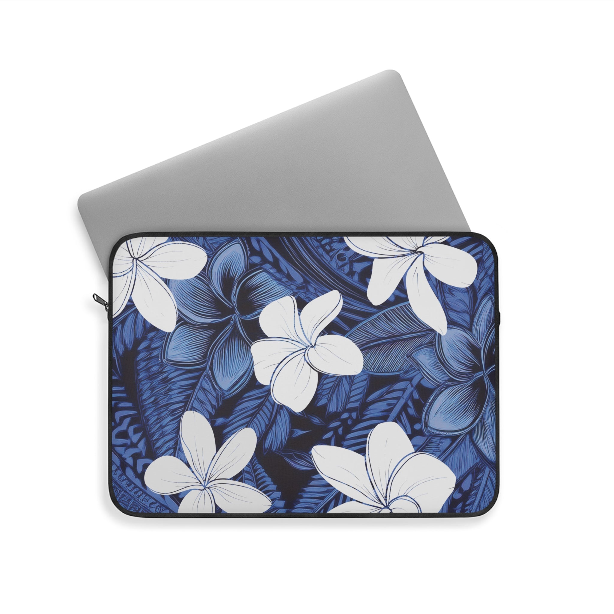 Eternal Blue Plumeria Laptop Sleeve Laptop Sleeve The Local Banyan
