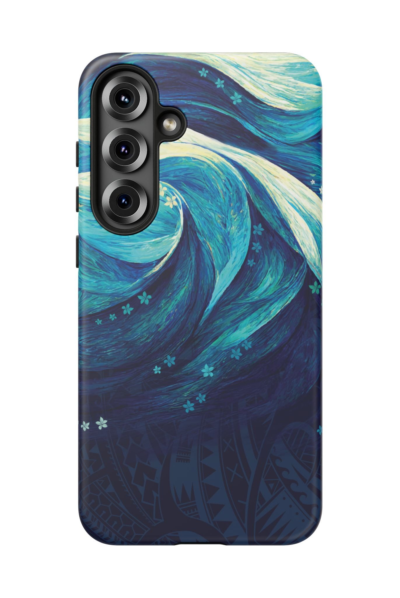 Eternal Mana Tough Samsung Galaxy Case Detail View - Hawaiian Ocean Wave Polynesian Tribal Design Close Up - The Local Banyan