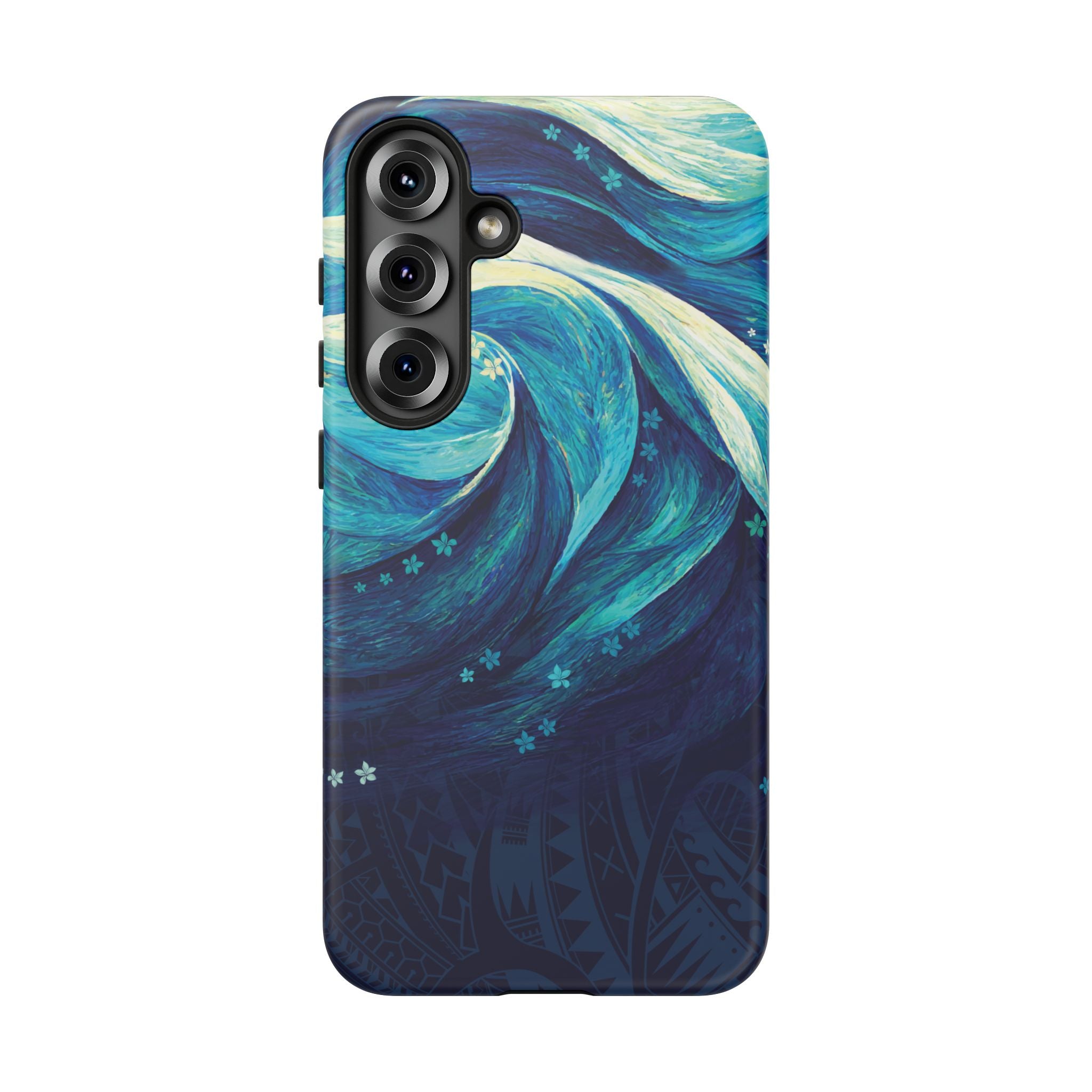 Eternal Mana Tough Samsung Galaxy Case Detail View - Hawaiian Ocean Wave Polynesian Tribal Design Close Up - The Local Banyan