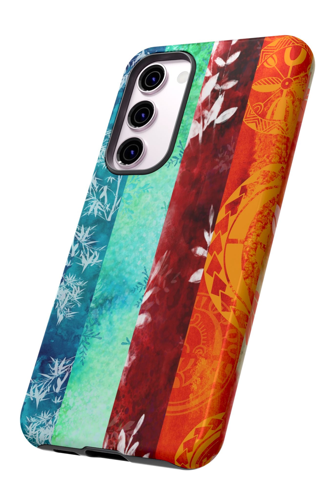 Island Vibes Tough Samsung Galaxy Case Detail View - Hawaiian Colorful Tropical Floral Design Close Up - The Local Banyan