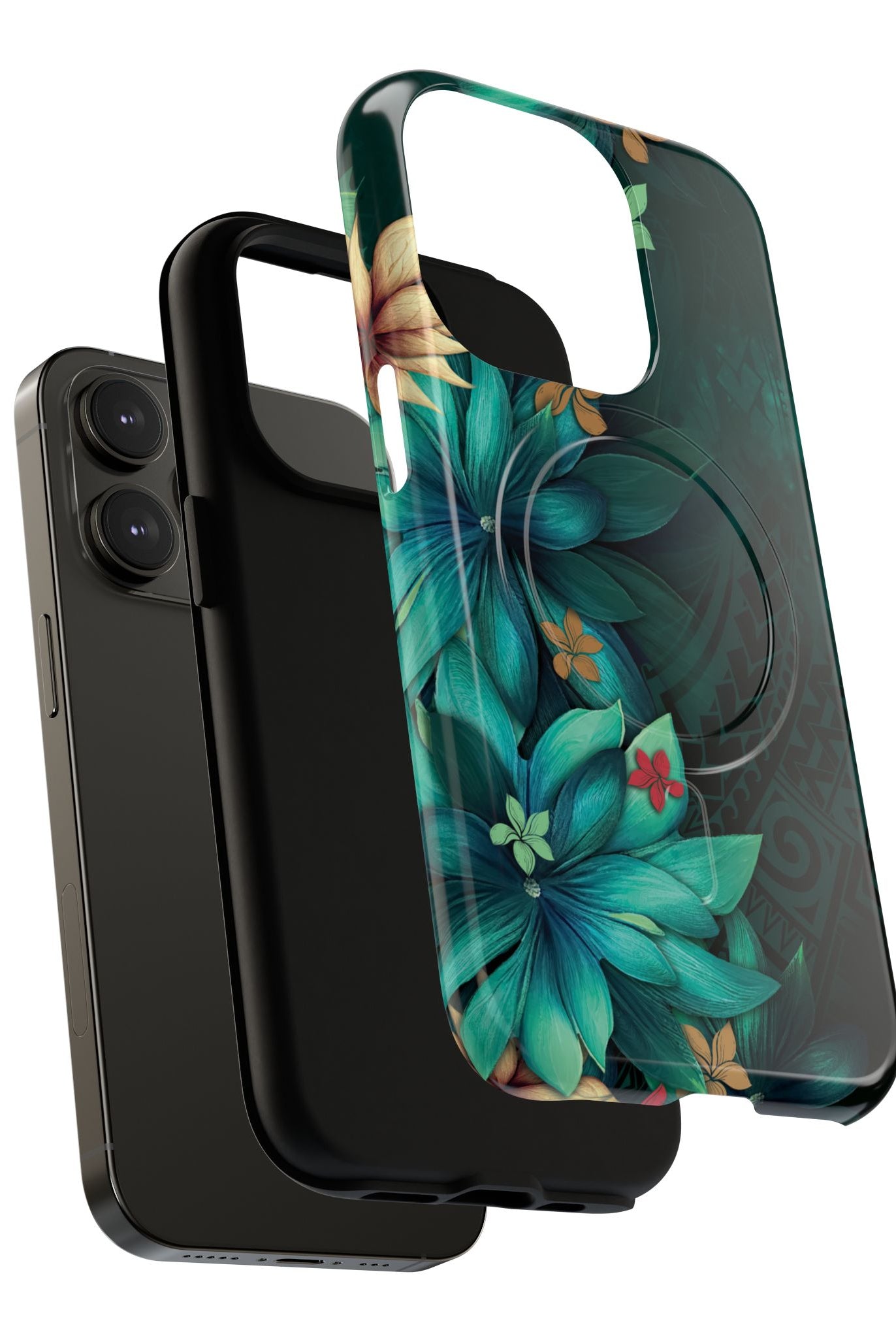 Aloha Whispers MagSafe iPhone Case Side View - Dual Layer Drop Protection Hawaiian Phone Case - The Local Banyan