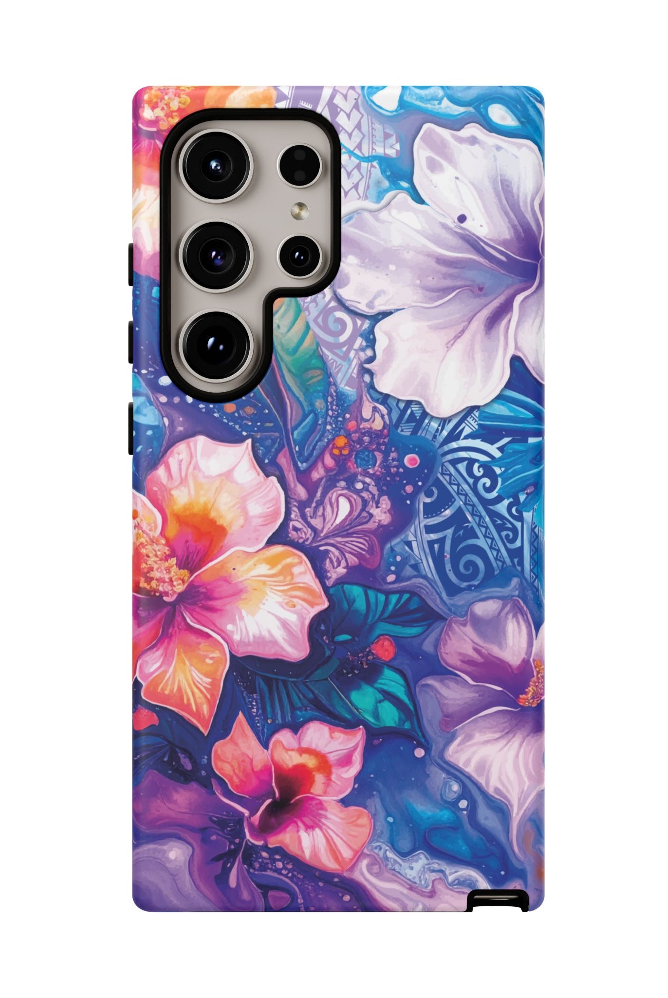 Aloha Wai Tough Samsung Galaxy Case Side View - Dual Layer Drop Protection Hawaiian Phone Case - The Local Banyan