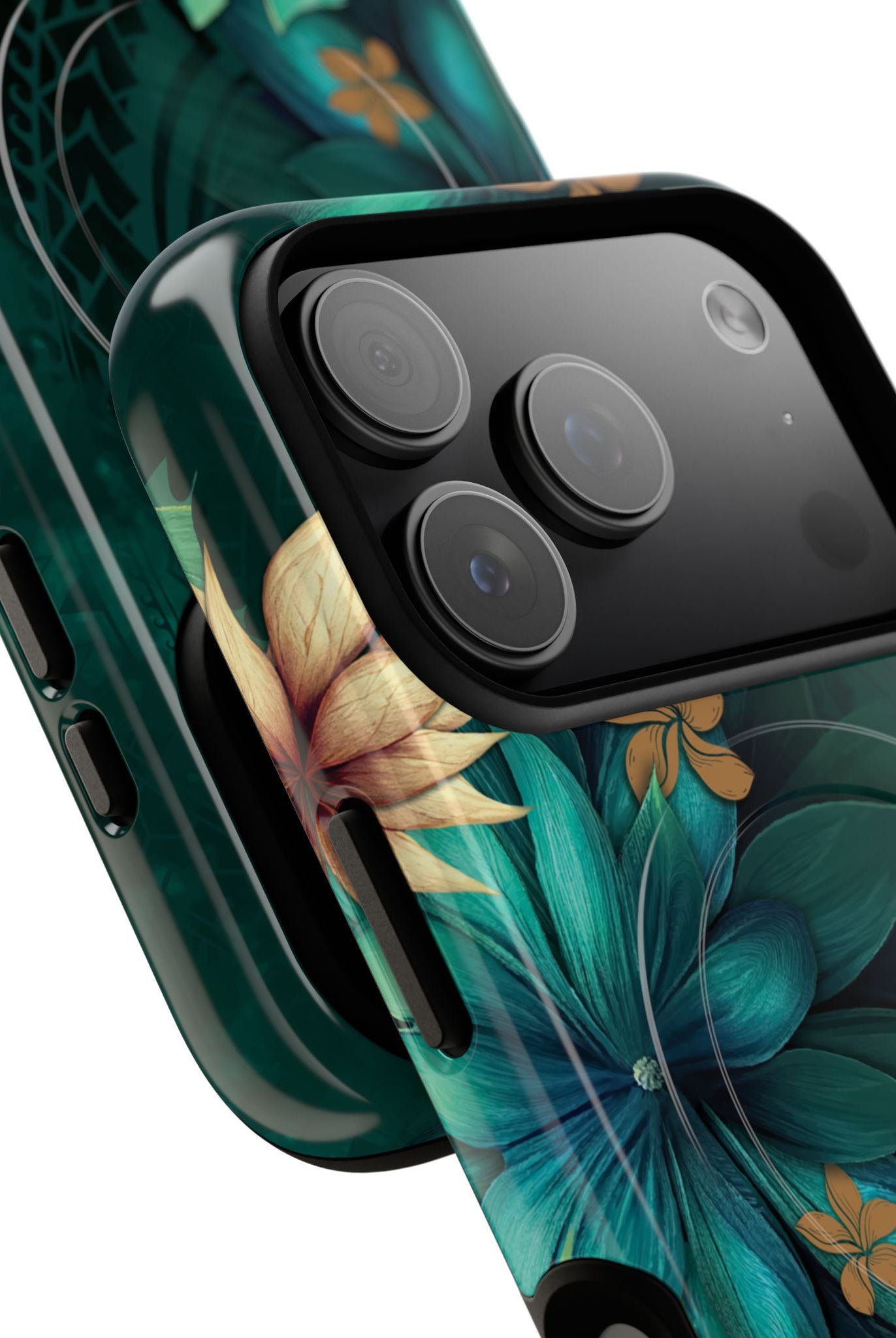Aloha Whispers MagSafe iPhone Case Side View - Dual Layer Drop Protection Hawaiian Phone Case - The Local Banyan