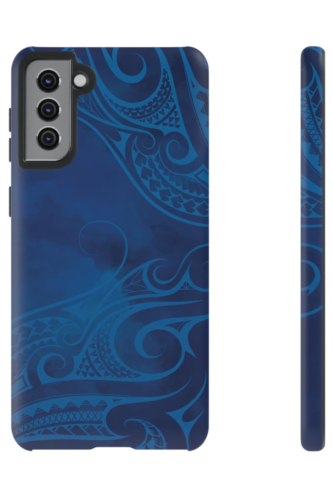 Kai Legacy Tough Samsung Galaxy Case Samsung Galaxy S21 Plus Matte - Hawaiian Ocean Blue Polynesian Tribal Design - The Local Banyan