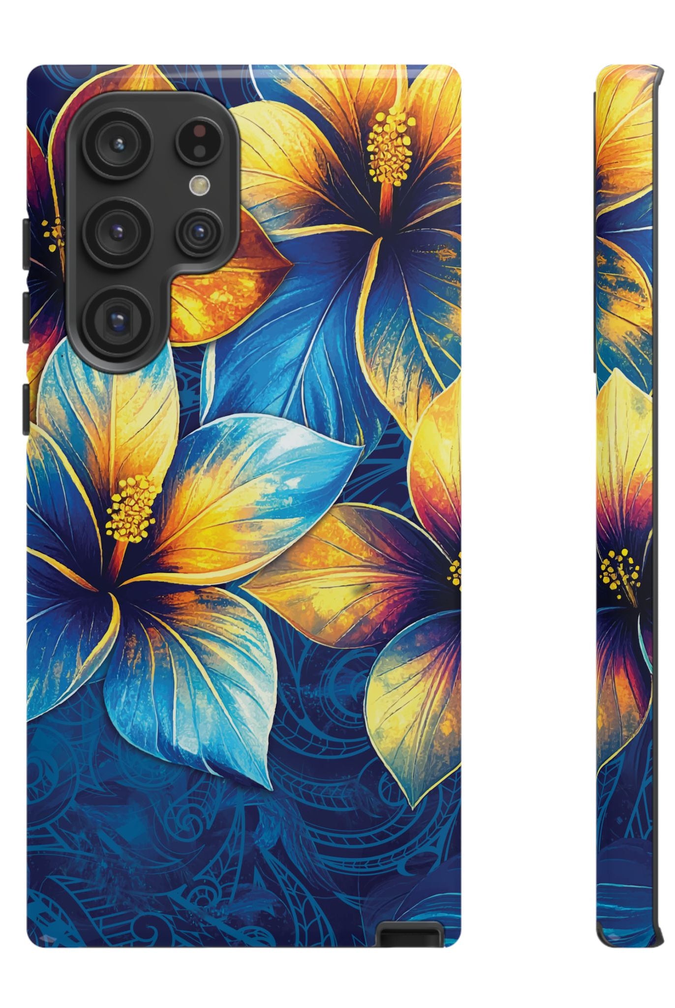 Pua La Tough Samsung Galaxy Case Side View - Dual Layer Drop Protection Hawaiian Phone Case - The Local Banyan