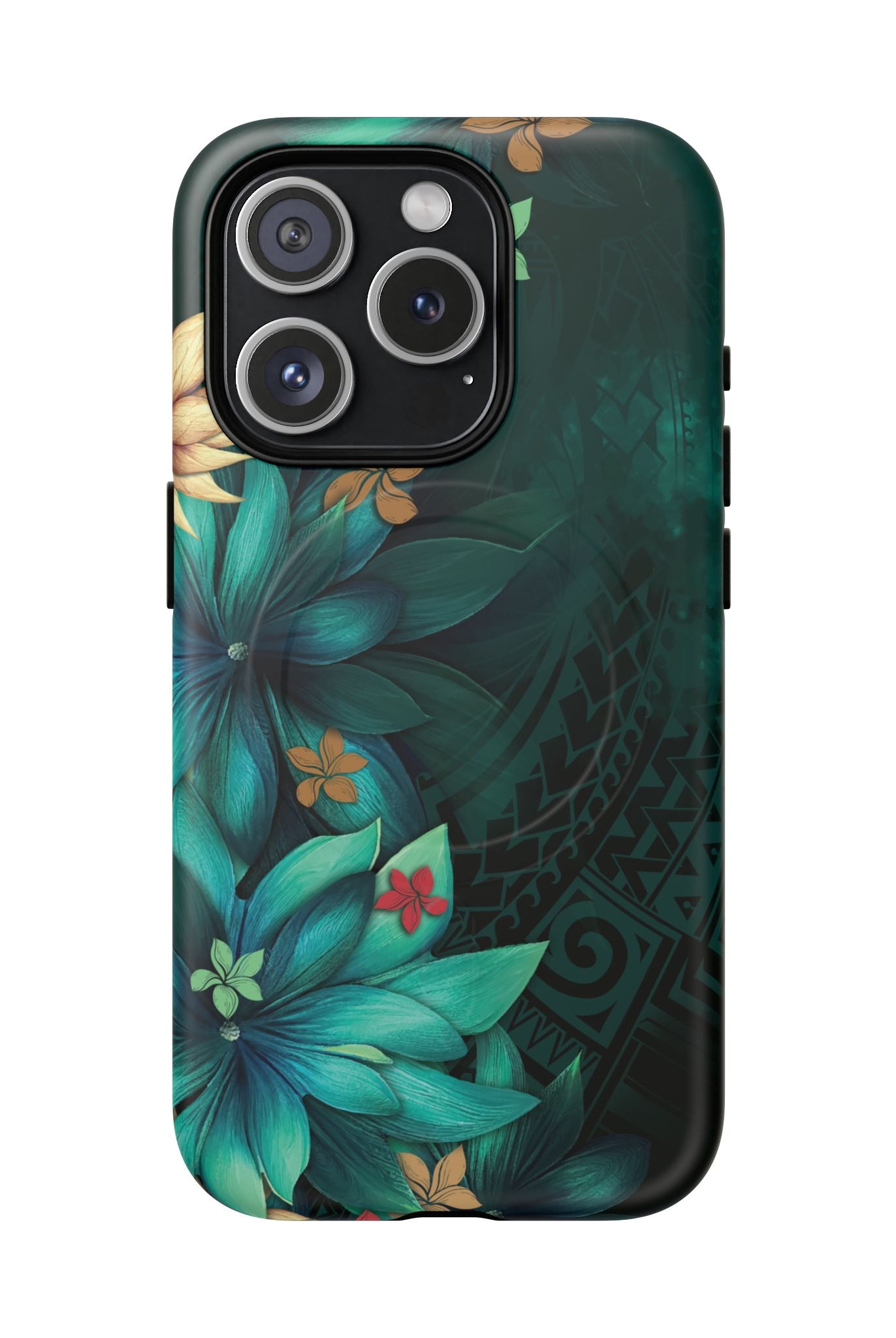 Aloha Whispers MagSafe iPhone Case iPhone 15 Pro Matte - Hawaiian Abstract Green Floral Polynesian Design - The Local Banyan