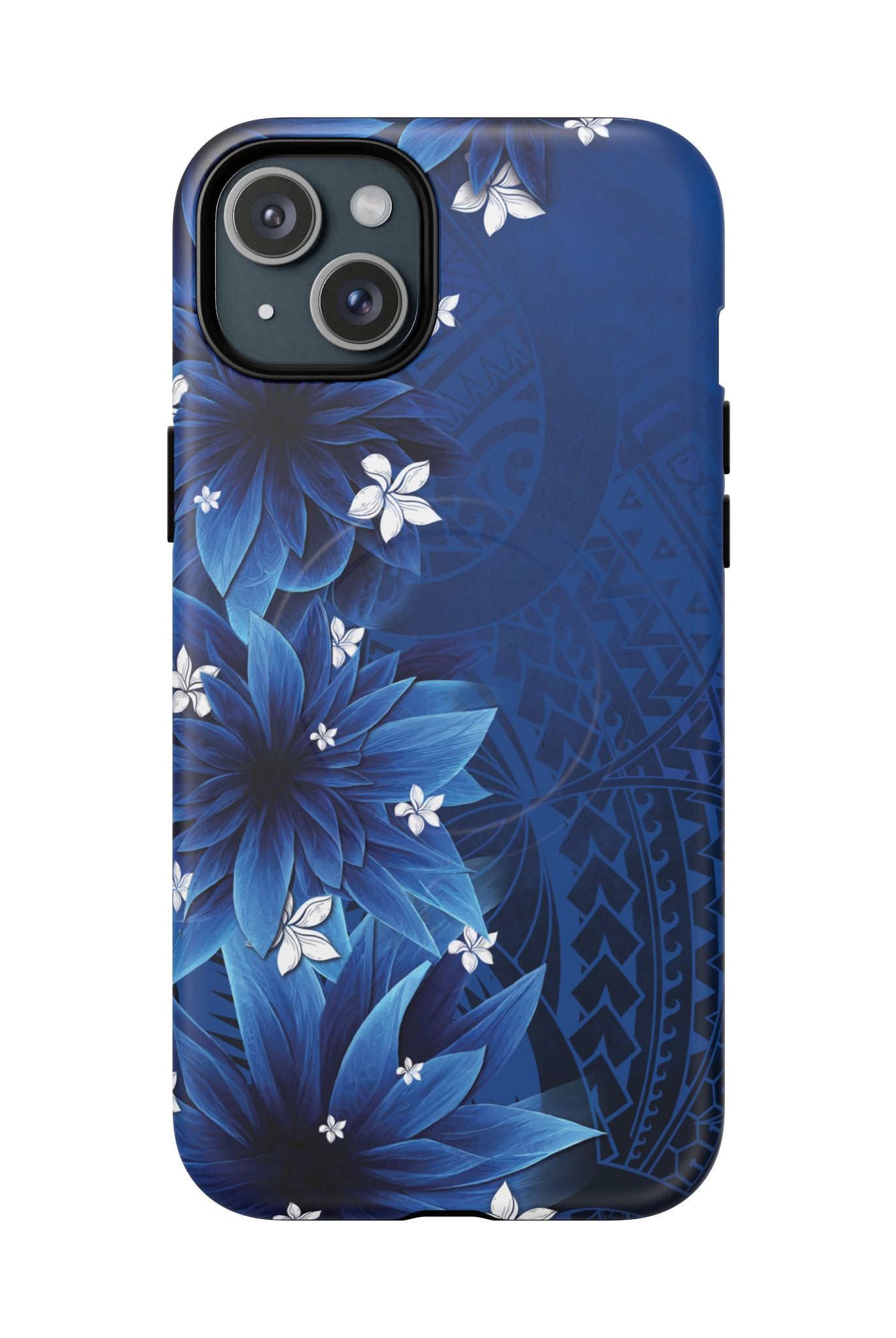 Hoku Pua MagSafe iPhone Case iPhone 15 Plus Matte - Hawaiian Blue Star Flower Polynesian Design - The Local Banyan