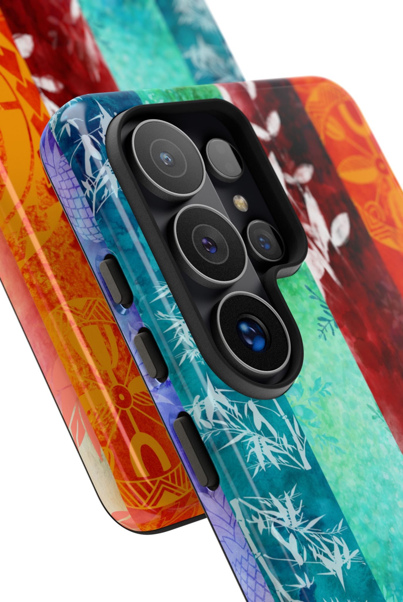 Island Vibes Tough Samsung Galaxy Case Detail View - Hawaiian Colorful Tropical Floral Design Close Up - The Local Banyan