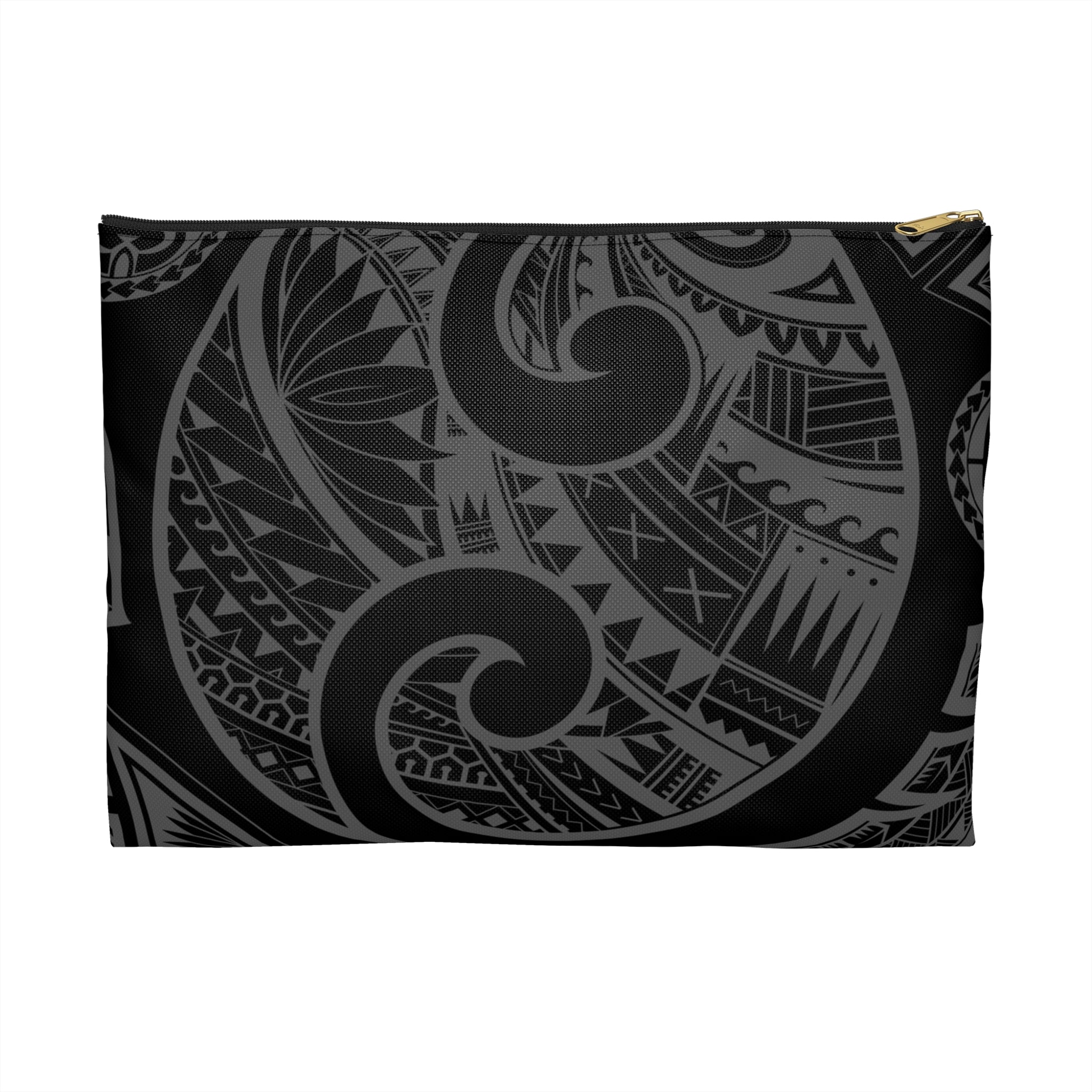 Ash Grey Tribal Travel Pouch Bag Pouches The Local Banyan Large Black zipper