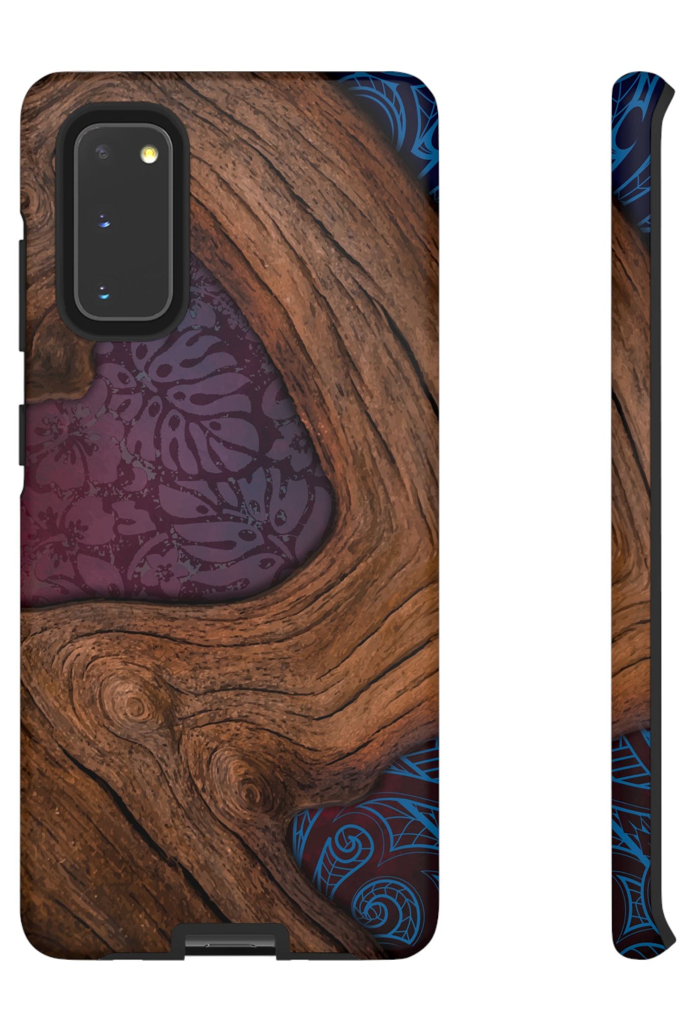 Rooted Tough Samsung Galaxy Case Samsung Galaxy S20 Matte - Hawaiian Koa Wood Island Strength Tribal Design - The Local Banyan