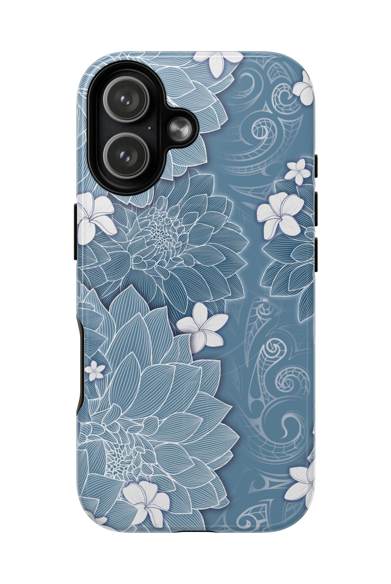 Pua La MagSafe iPhone Case iPhone 17 Glossy - Hawaiian Golden Hibiscus Sun Flower Sapphire Design - The Local Banyan