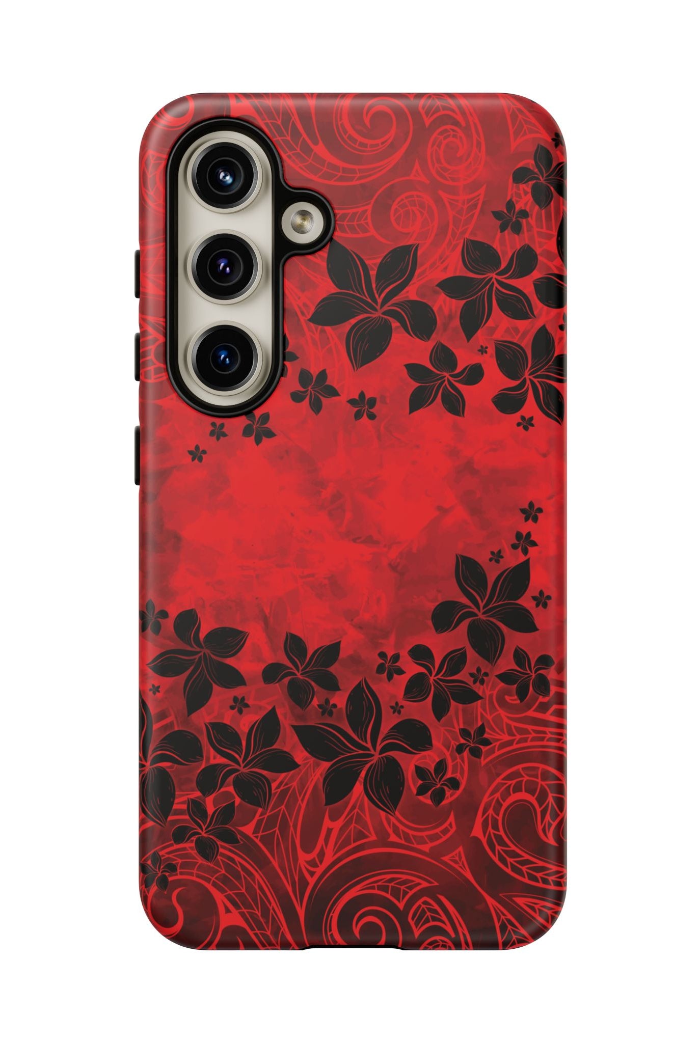 Keahi Pua Tough Samsung Galaxy Case Side View - Dual Layer Drop Protection Hawaiian Phone Case - The Local Banyan