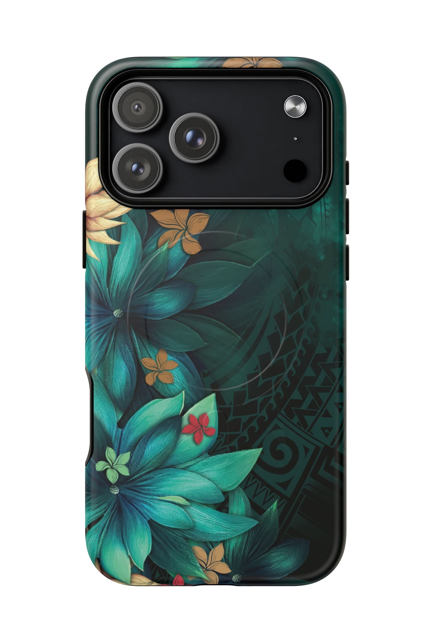 Aloha Whispers MagSafe iPhone Case iPhone 17 Pro Max Matte - Hawaiian Abstract Green Floral Polynesian Design - The Local Banyan