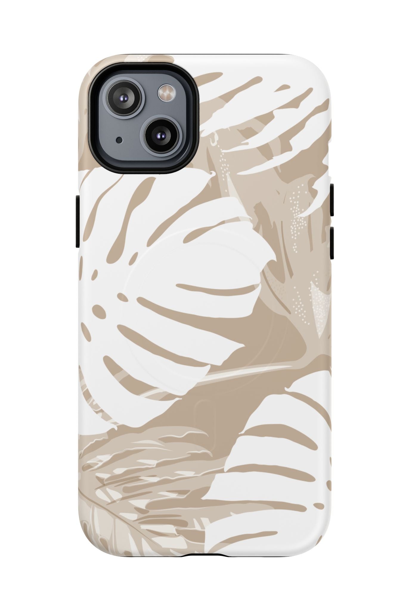 Exotic Monstera MagSafe iPhone Case iPhone 14 Plus Matte - Hawaiian Tropical Monstera Botanical Neutral Design - The Local Banyan