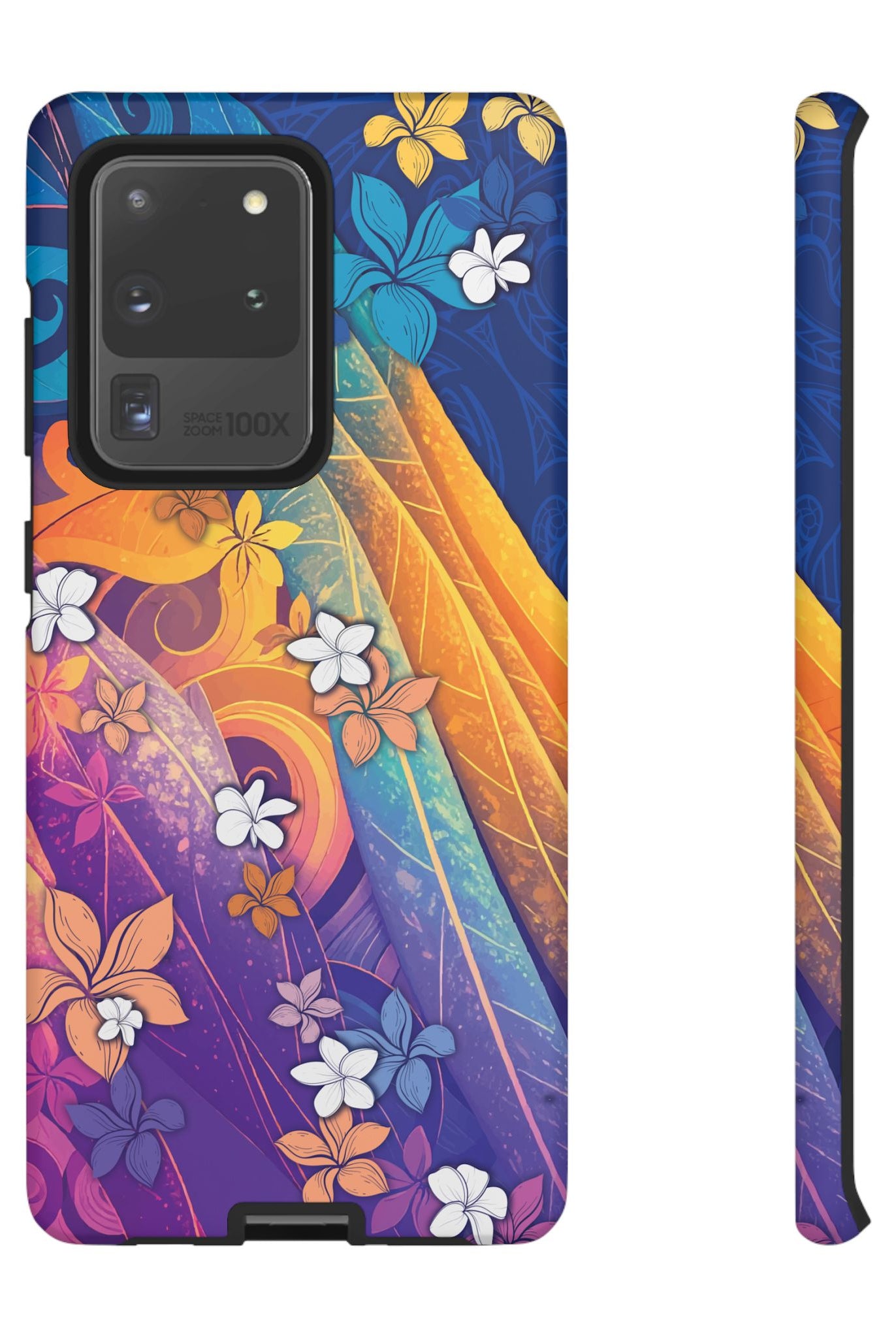 Mauna Sunrise Tough Samsung Galaxy Case Samsung Galaxy S20 Ultra Matte - Hawaiian Colorful Sunrise Plumeria Design - The Local Banyan