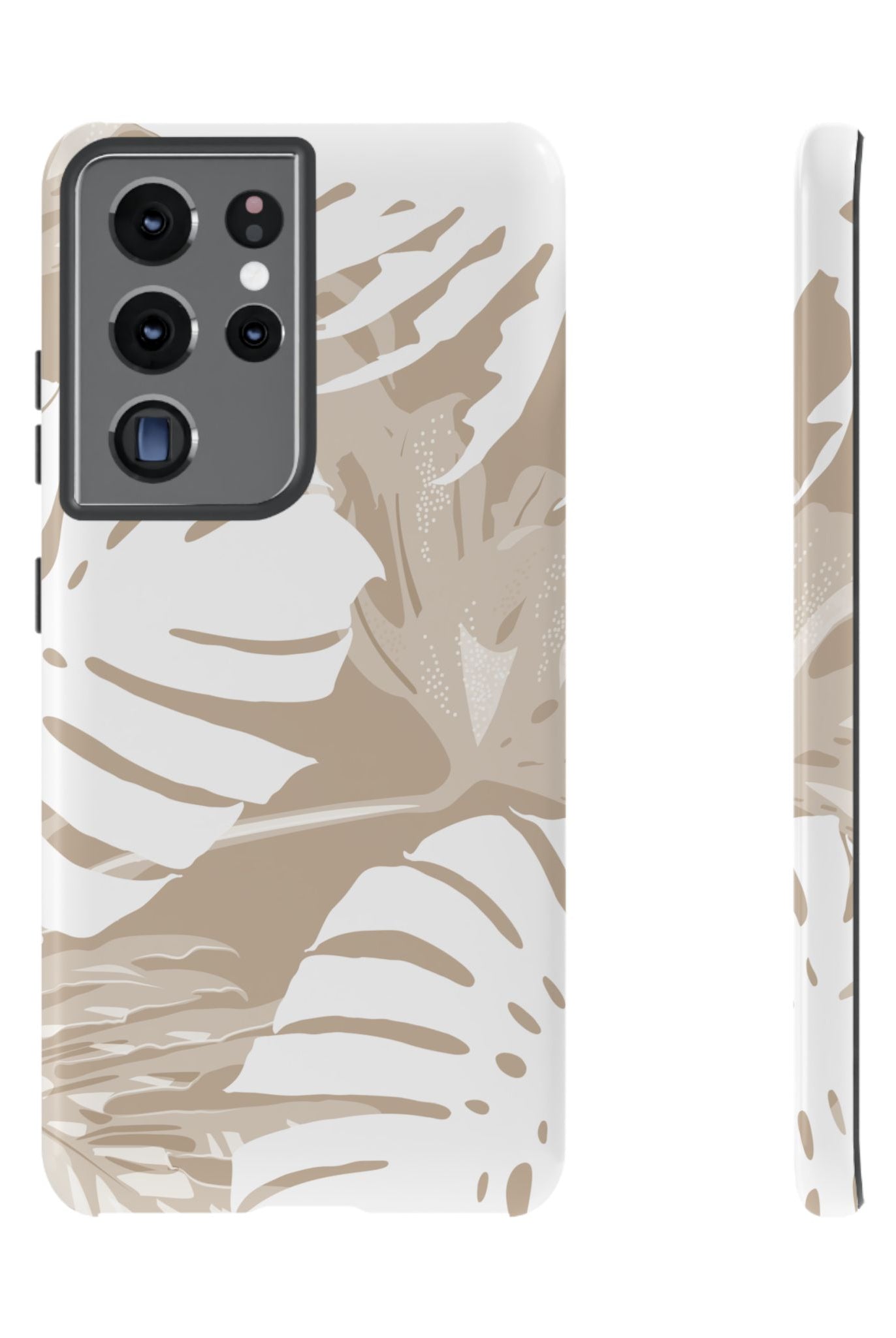 Exotic Monstera Tough Samsung Galaxy Case Samsung Galaxy S21 Ultra Glossy - Hawaiian Tropical Monstera Botanical Neutral Design - The Local Banyan