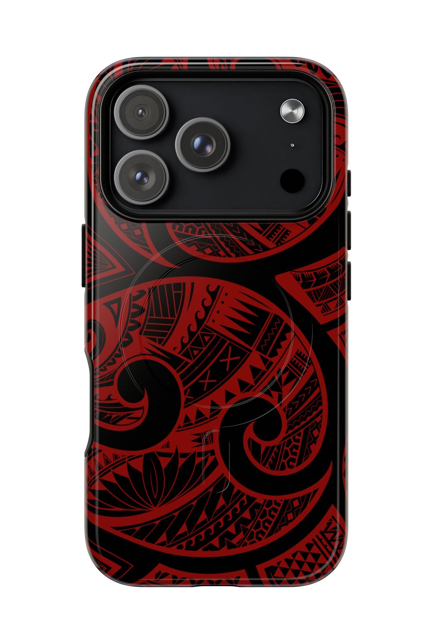 Island Tribal MagSafe iPhone Case Side View - Dual Layer Drop Protection Hawaiian Phone Case - The Local Banyan