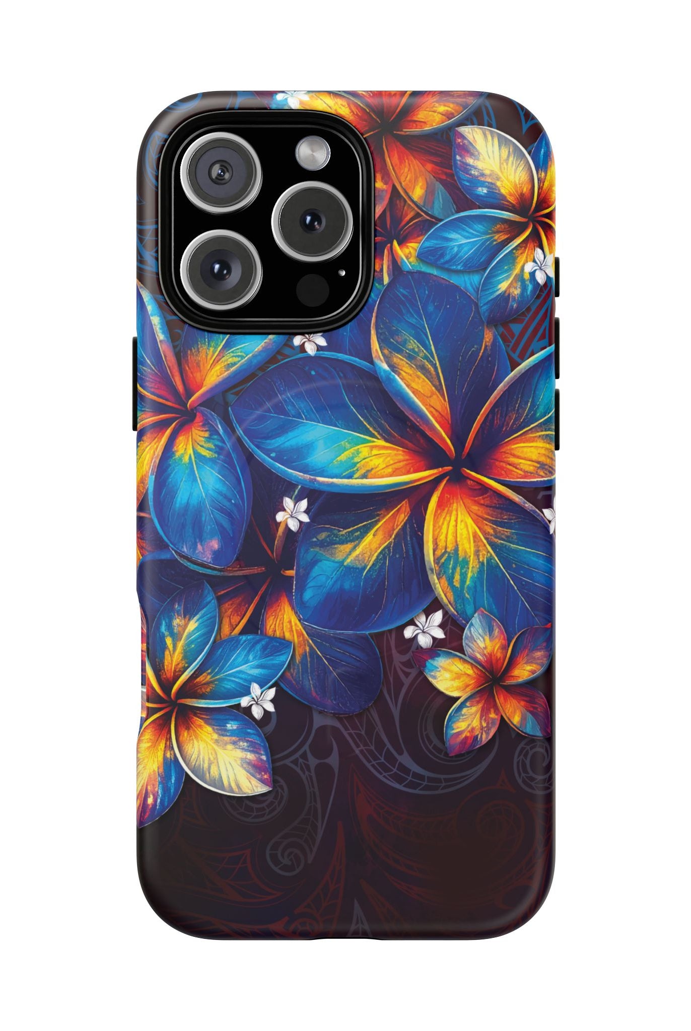 Nohea Twilight MagSafe iPhone Case iPhone 16 Pro Max Matte - Hawaiian Blue Orange Plumeria Twilight Design - The Local Banyan