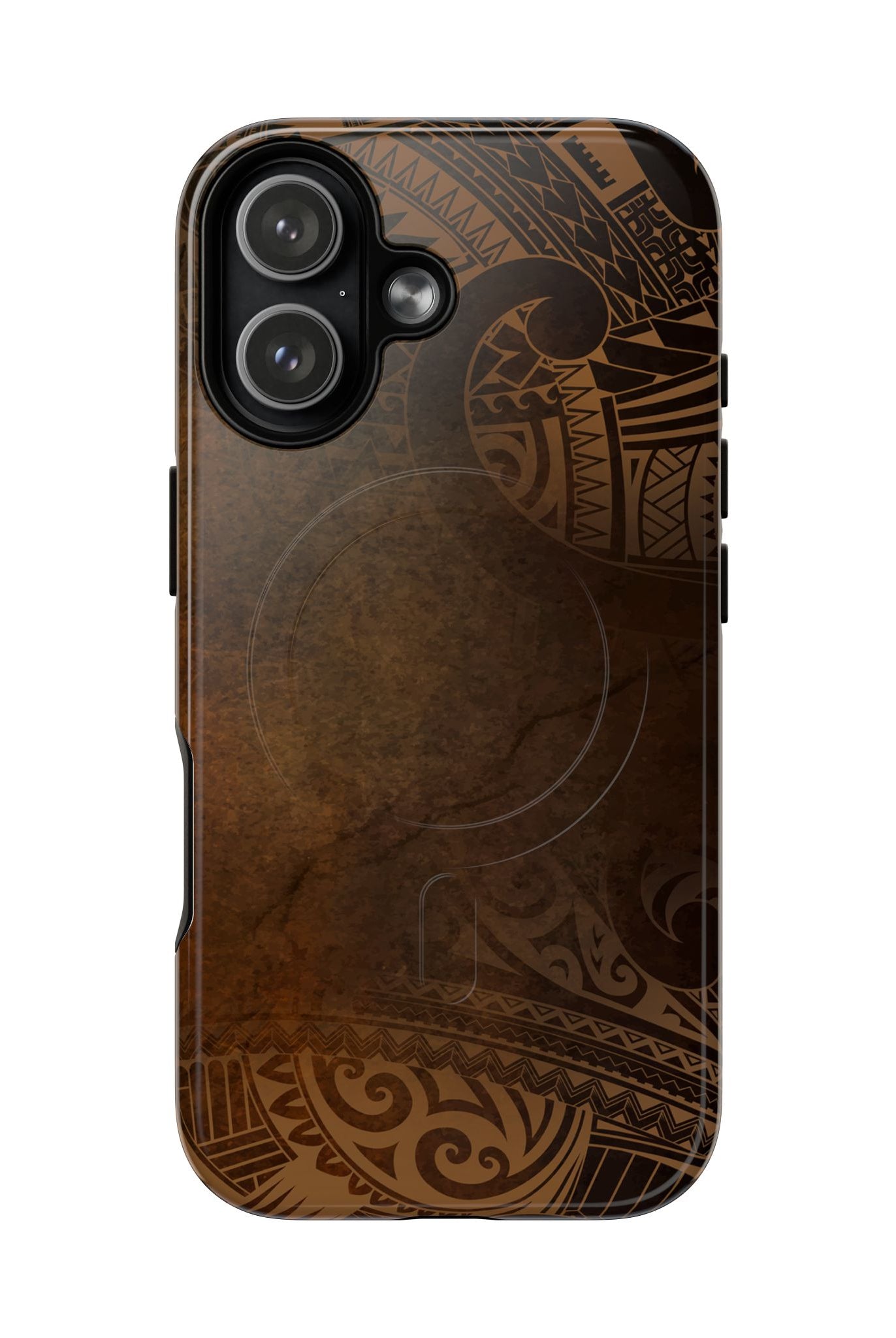 Aloha Aina MagSafe iPhone Case iPhone 17 Glossy - Hawaiian Earth Tone Polynesian Tribal Design - The Local Banyan