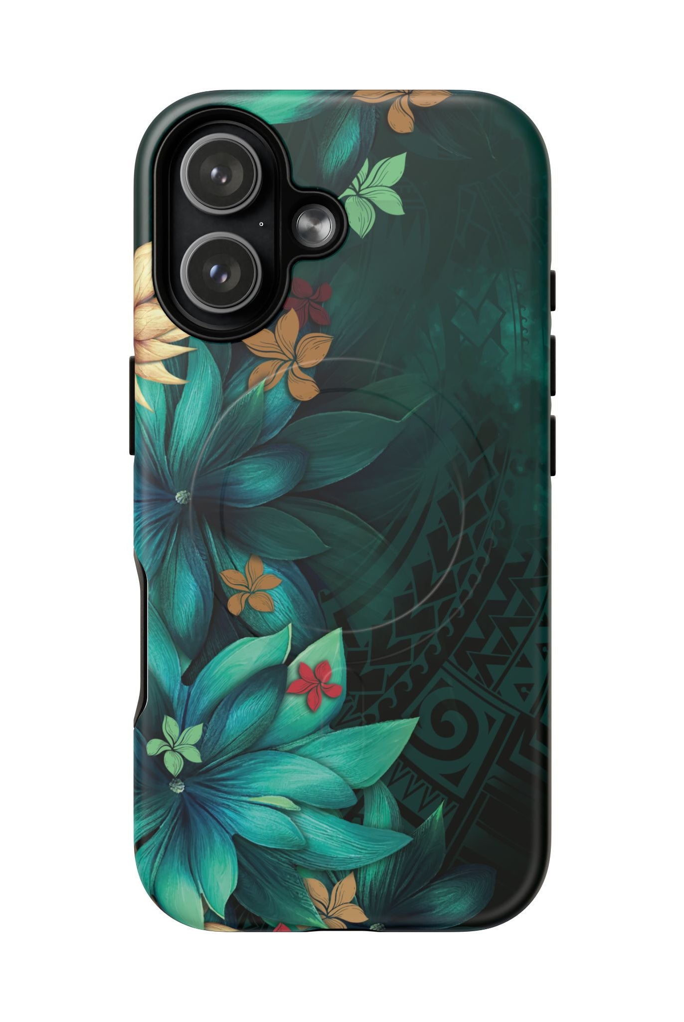 Aloha Whispers MagSafe iPhone Case iPhone 17 Matte - Hawaiian Abstract Green Floral Polynesian Design - The Local Banyan