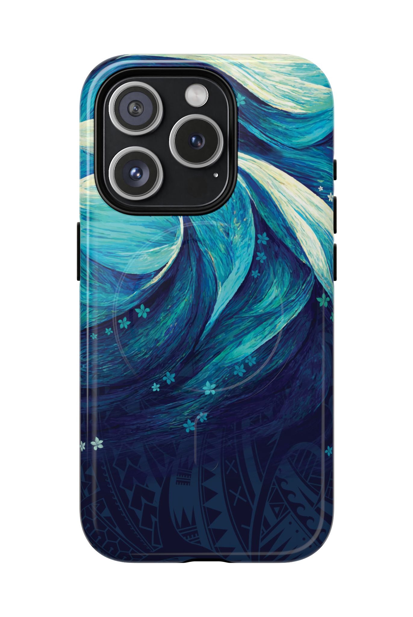 Eternal Mana MagSafe iPhone Case iPhone 15 Pro Glossy - Hawaiian Ocean Wave Polynesian Tribal Design - The Local Banyan