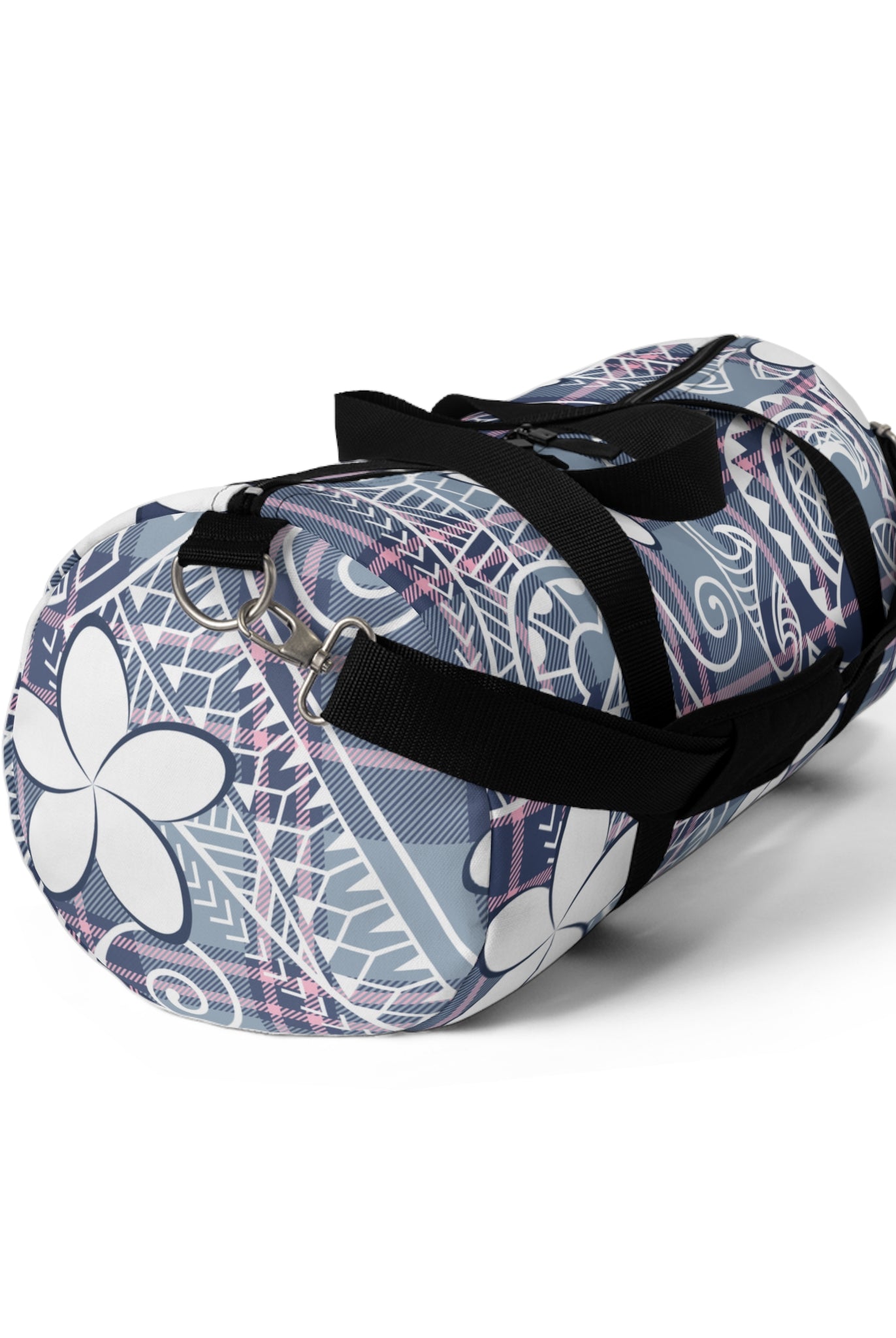 Plaid Plumeria Barrel Duffel Bag Duffels