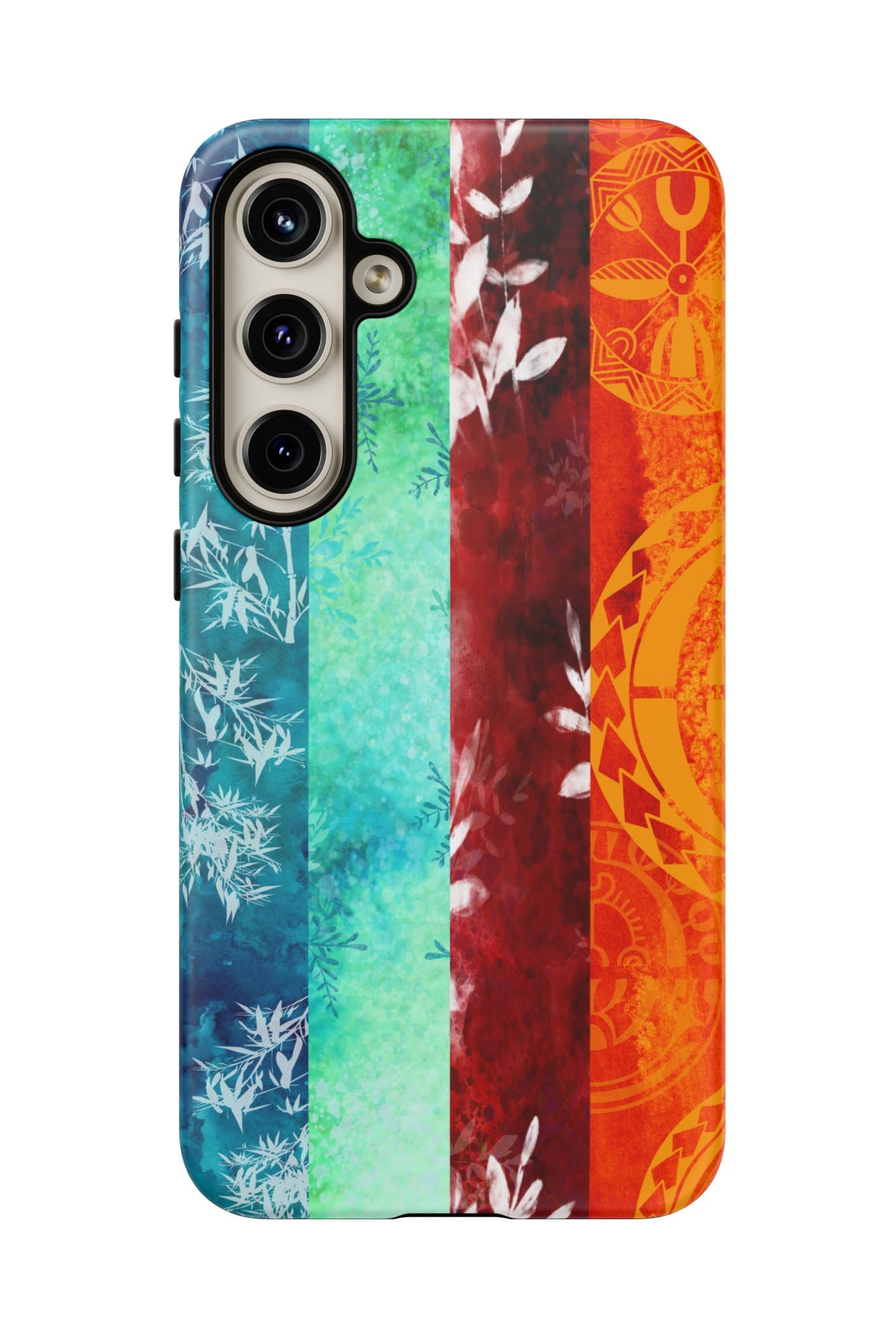 Woman holding Island Vibes Tough Samsung Galaxy Case - Hawaiian Colorful Tropical Floral Design - The Local Banyan