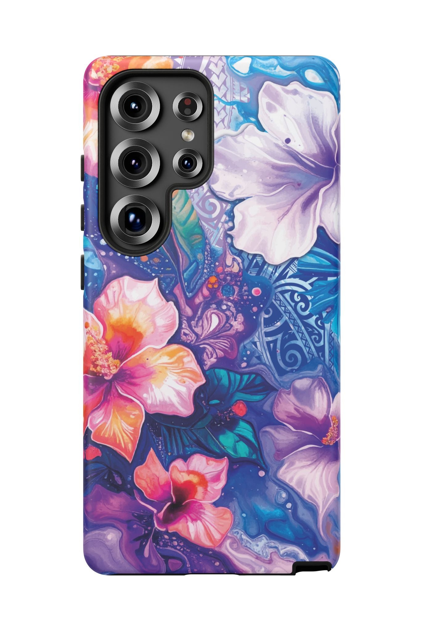 Aloha Wai Tough Samsung Galaxy Case Side View - Dual Layer Drop Protection Hawaiian Phone Case - The Local Banyan
