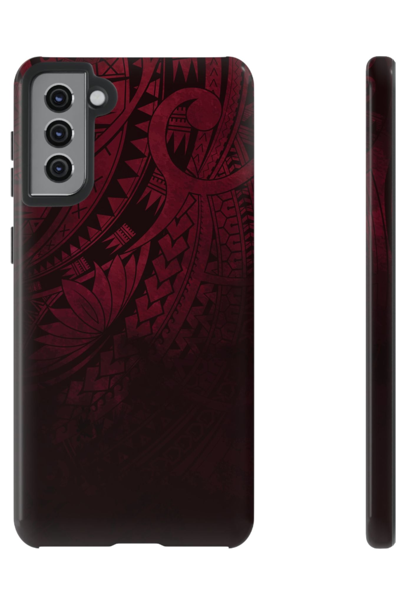 Eternal Ember Tough Samsung Galaxy Case Samsung Galaxy S21 Plus Glossy - Hawaiian Red Tribal Polynesian Design - The Local Banyan