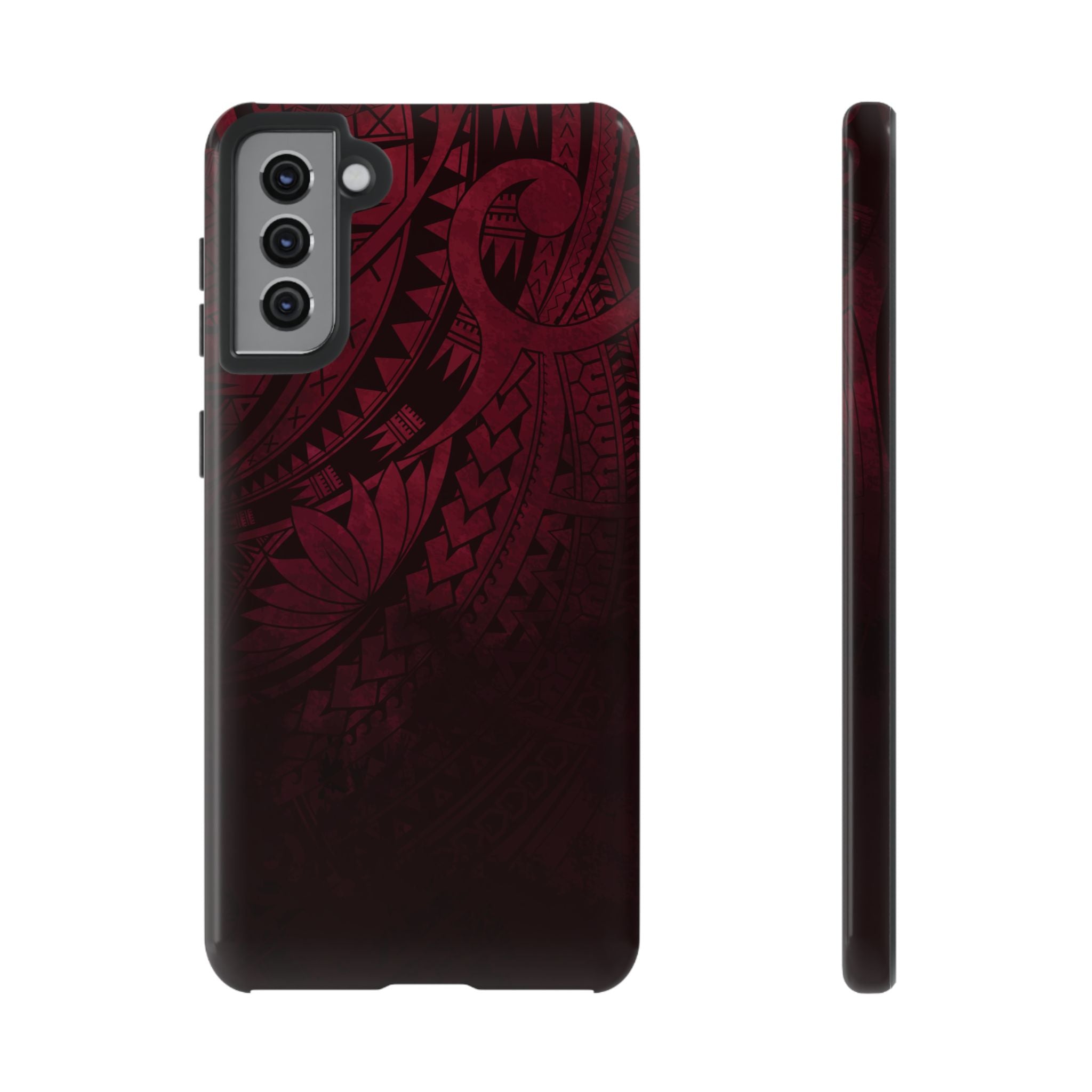 Eternal Ember Tough Samsung Galaxy Case Samsung Galaxy S21 Plus Glossy - Hawaiian Red Tribal Polynesian Design - The Local Banyan