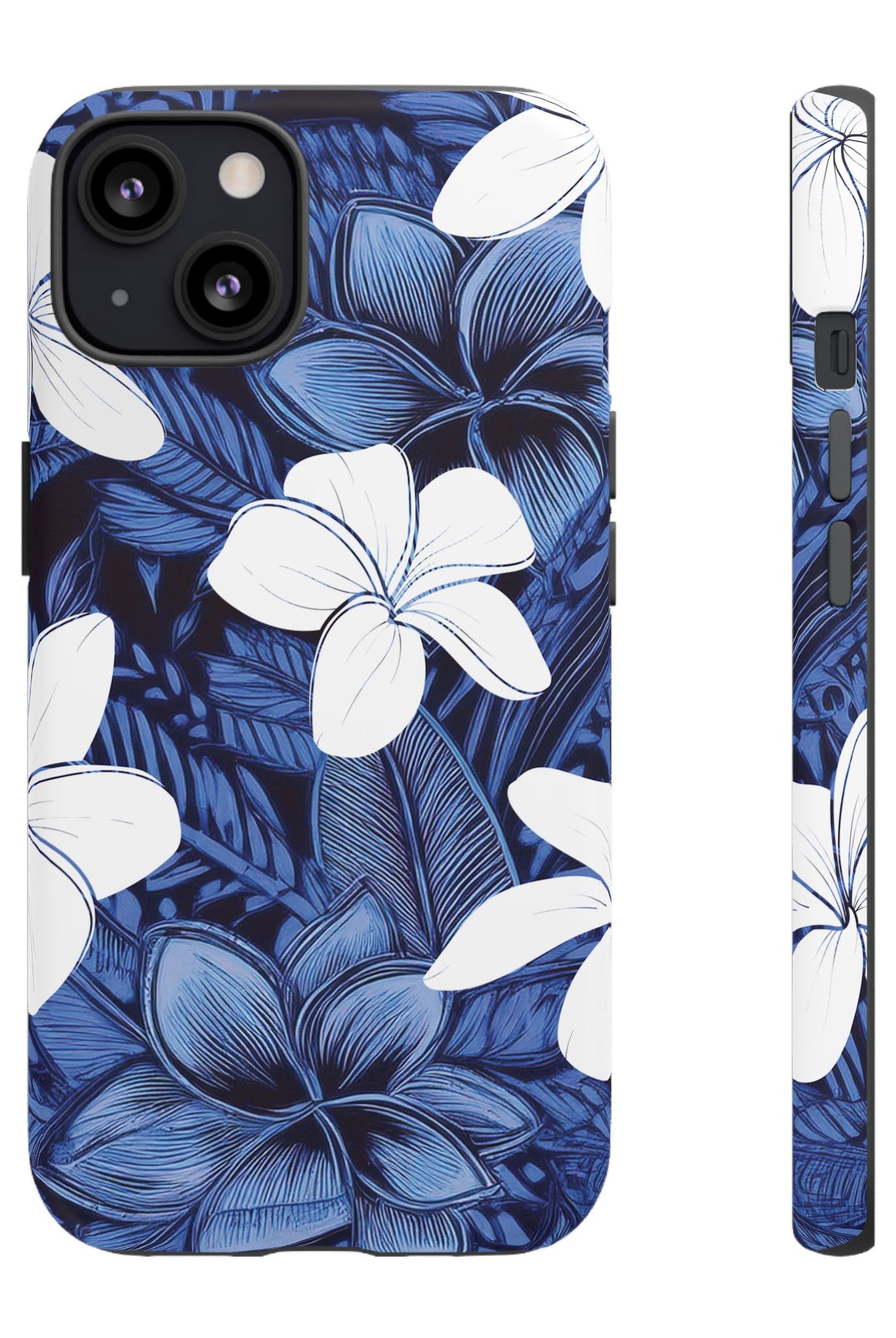 Eternal Blue Plumeria Tough Case for iPhone Phone Case The Local Banyan iPhone 13 Matte