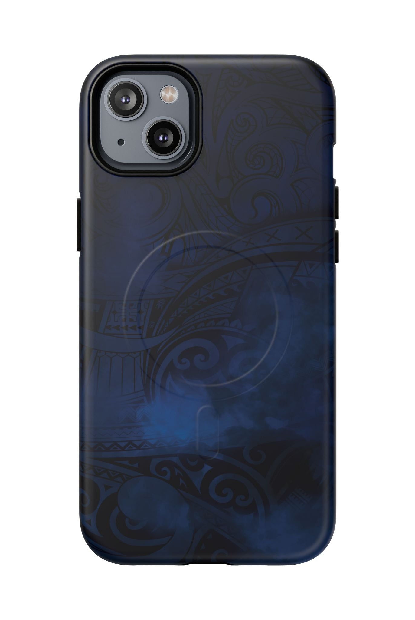 Midnight Essence MagSafe iPhone Case iPhone 14 Plus Matte - Hawaiian Midnight Navy Polynesian Tribal Design - The Local Banyan