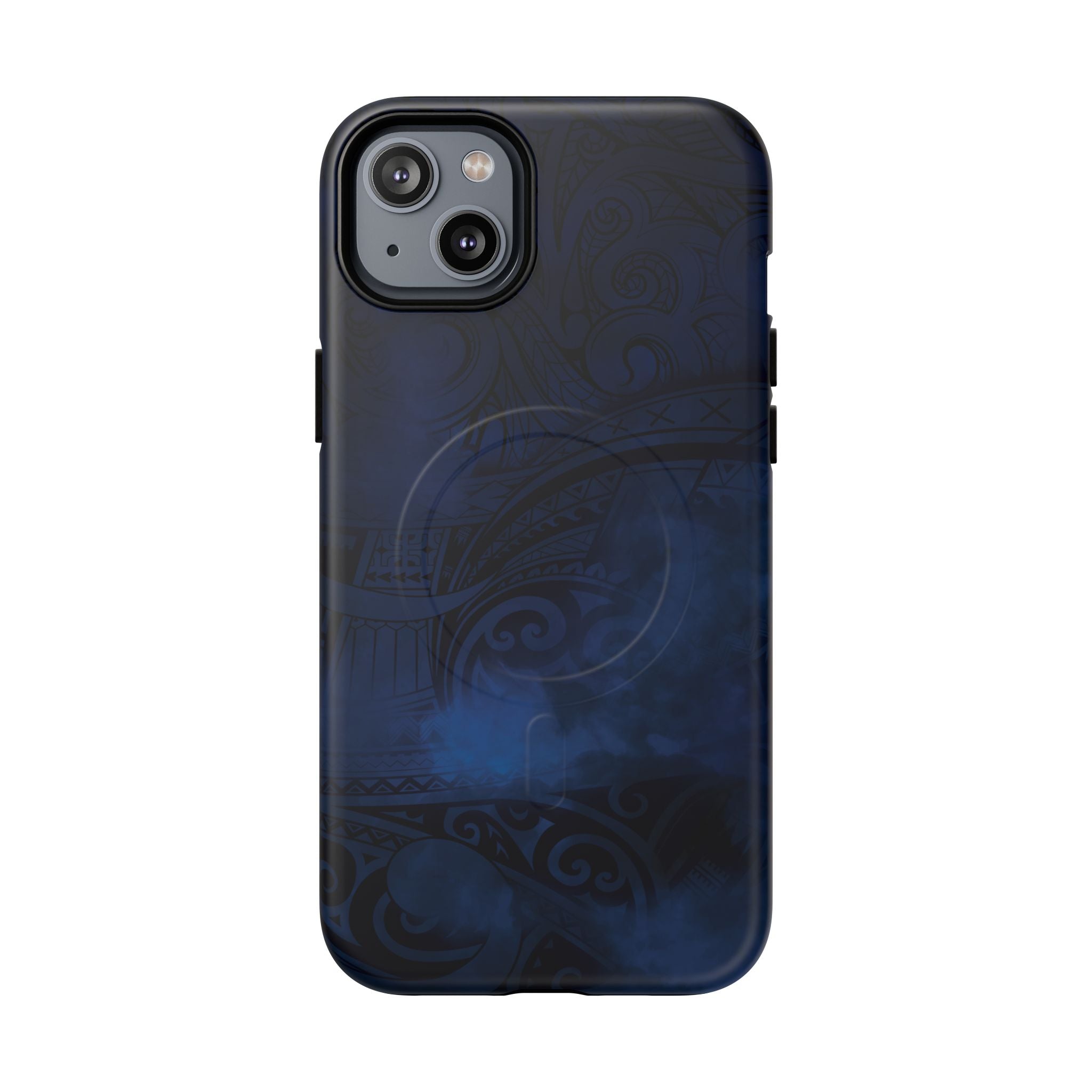 Midnight Essence MagSafe iPhone Case iPhone 14 Plus Matte - Hawaiian Midnight Navy Polynesian Tribal Design - The Local Banyan