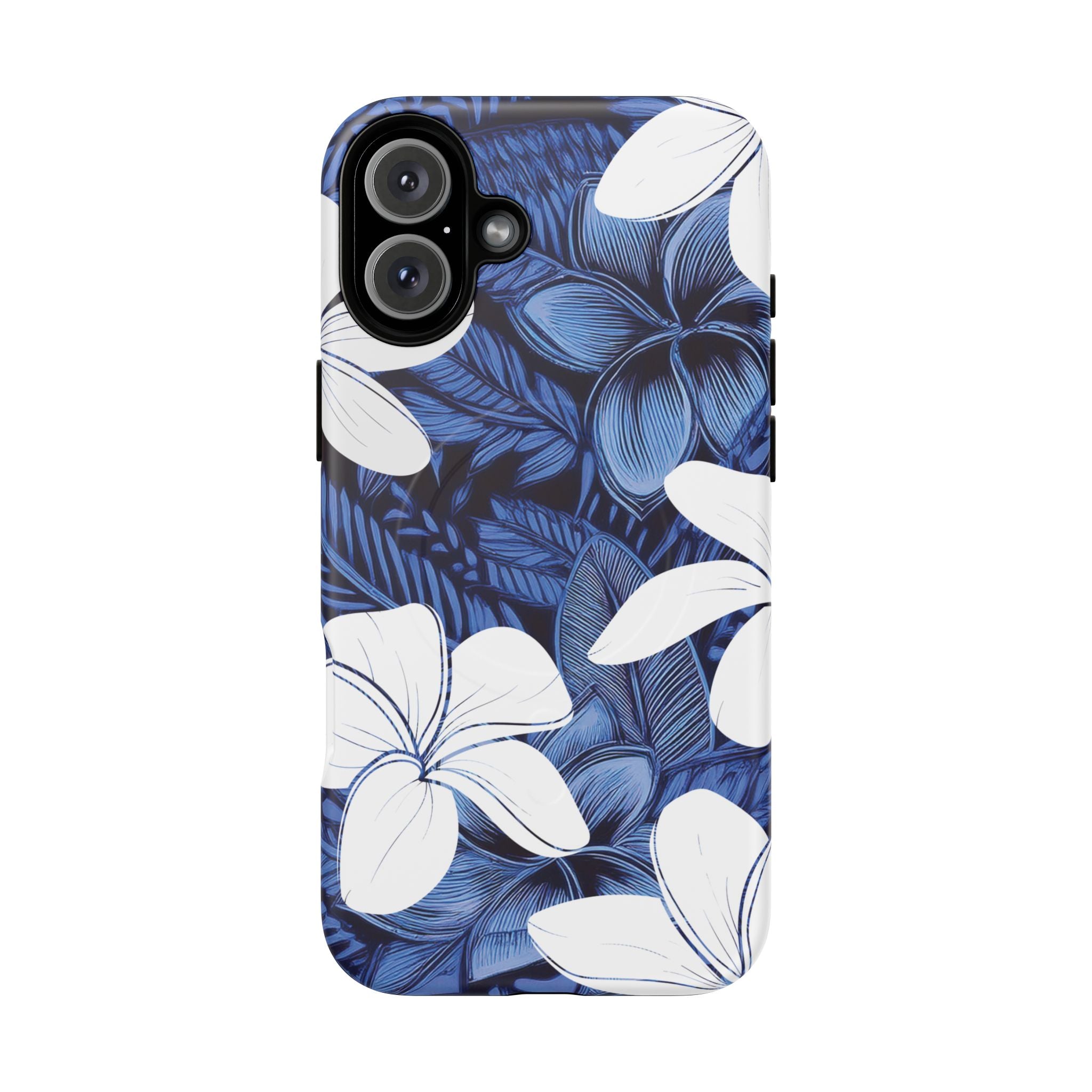 Eternal Blue Plumeria Magnetic Case for iPhone Phone Case The Local Banyan iPhone 16 Plus Matte