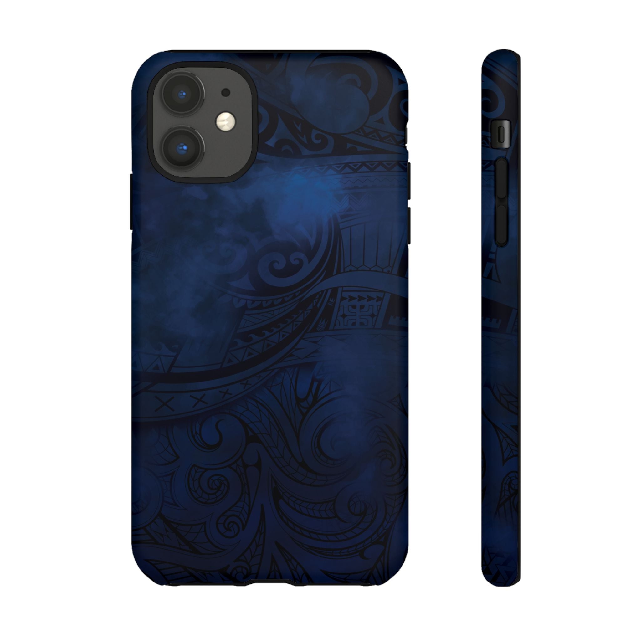 Midnight Essence Tough iPhone Case iPhone 11 Matte - Hawaiian Midnight Navy Polynesian Tribal Design - The Local Banyan