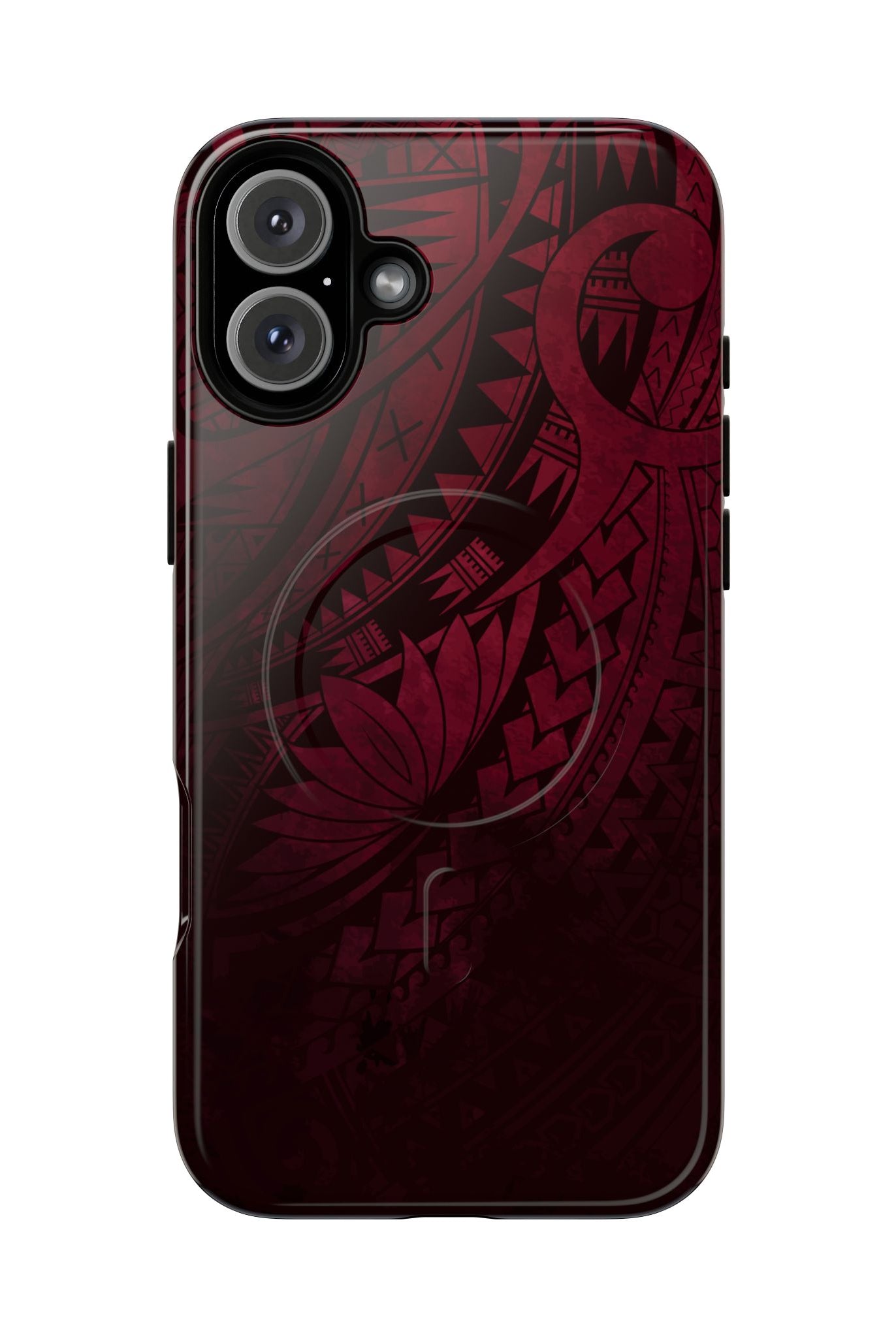 Eternal Ember MagSafe iPhone Case iPhone 16 Plus Glossy - Hawaiian Red Tribal Polynesian Design - The Local Banyan