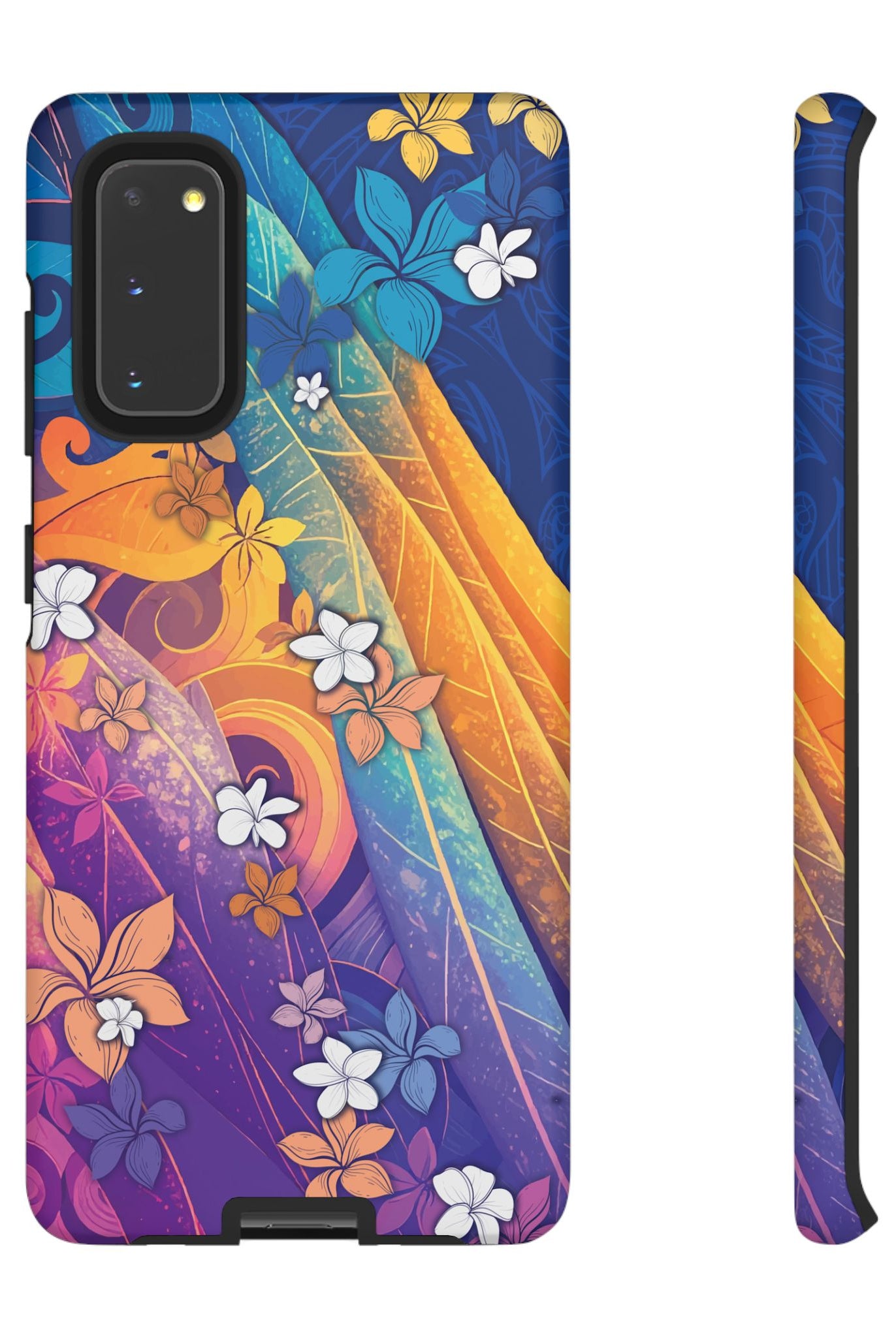 Mauna Sunrise Tough Samsung Galaxy Case Samsung Galaxy S20 Matte - Hawaiian Colorful Sunrise Plumeria Design - The Local Banyan