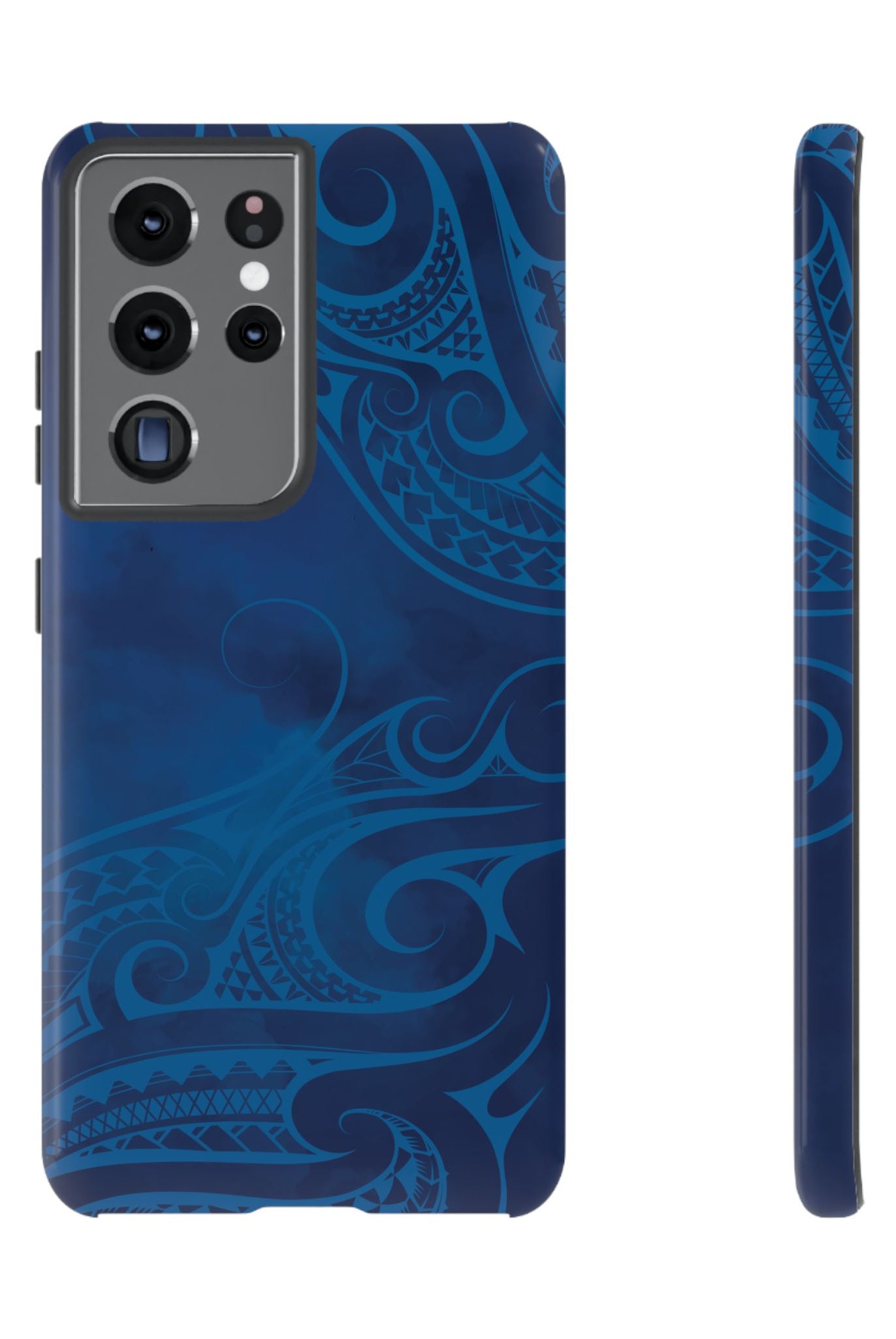 Kai Legacy Tough Samsung Galaxy Case Samsung Galaxy S21 Ultra Glossy - Hawaiian Ocean Blue Polynesian Tribal Design - The Local Banyan