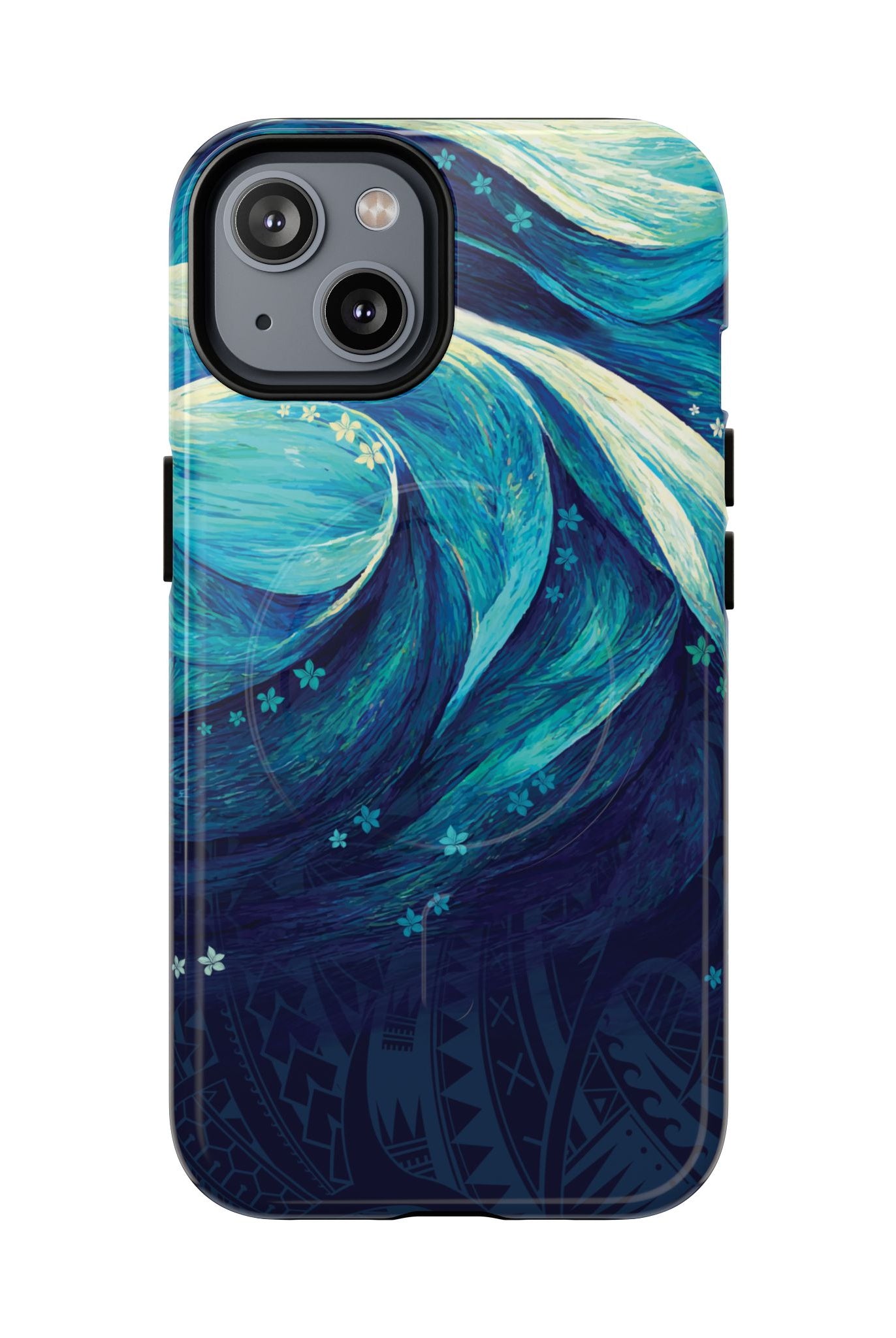 Eternal Mana MagSafe iPhone Case iPhone 14 Glossy - Hawaiian Ocean Wave Polynesian Tribal Design - The Local Banyan
