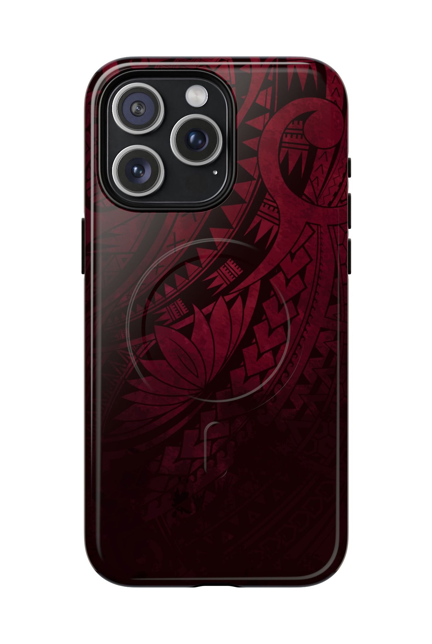 Eternal Ember MagSafe iPhone Case iPhone 15 Pro Max Glossy - Hawaiian Red Tribal Polynesian Design - The Local Banyan