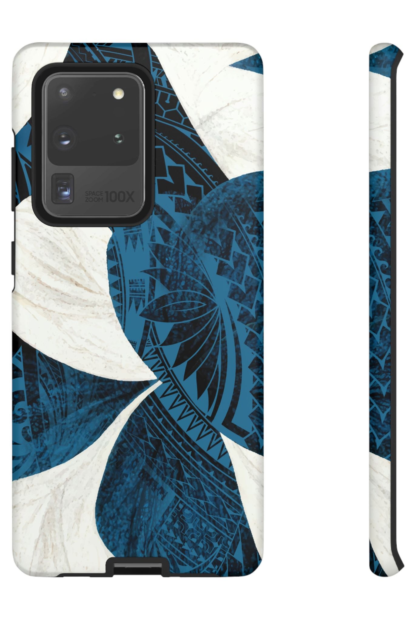 Hana Breeze Tough Samsung Galaxy Case Samsung Galaxy S20 Ultra Matte - Hawaiian Blue Plumeria Polynesian Botanical Design - The Local Banyan