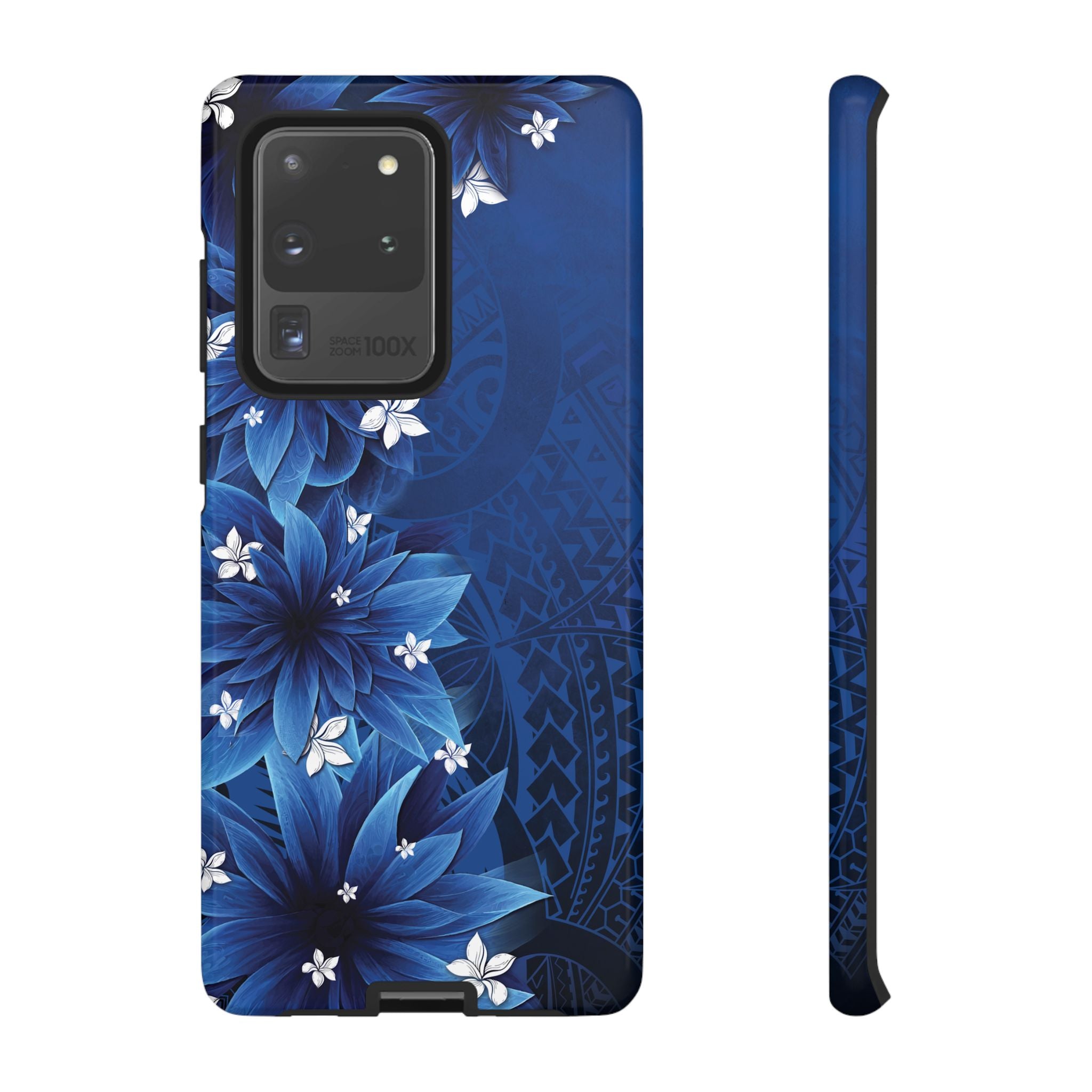 Hoku Pua Tough Samsung Galaxy Case Samsung Galaxy S20 Ultra Glossy - Hawaiian Blue Star Flower Polynesian Design - The Local Banyan