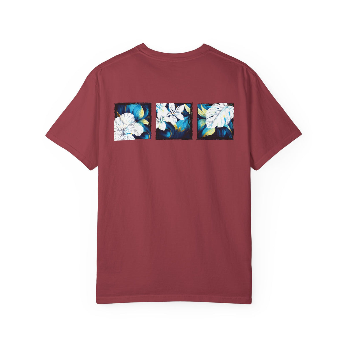 Coastal Bloom Garment Dyed Tee Red S The Local Banyan