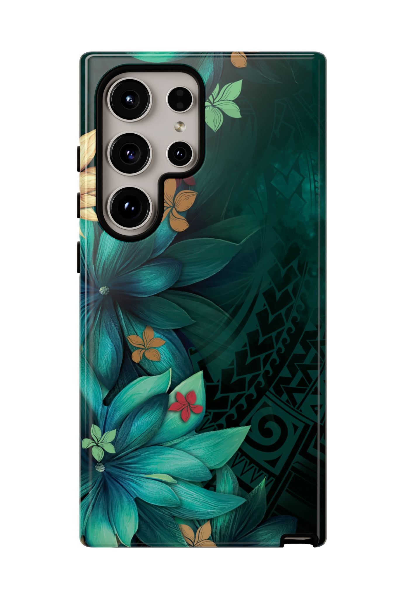 Aloha Whispers Tough Samsung Galaxy Case Side View - Dual Layer Drop Protection Hawaiian Phone Case - The Local Banyan