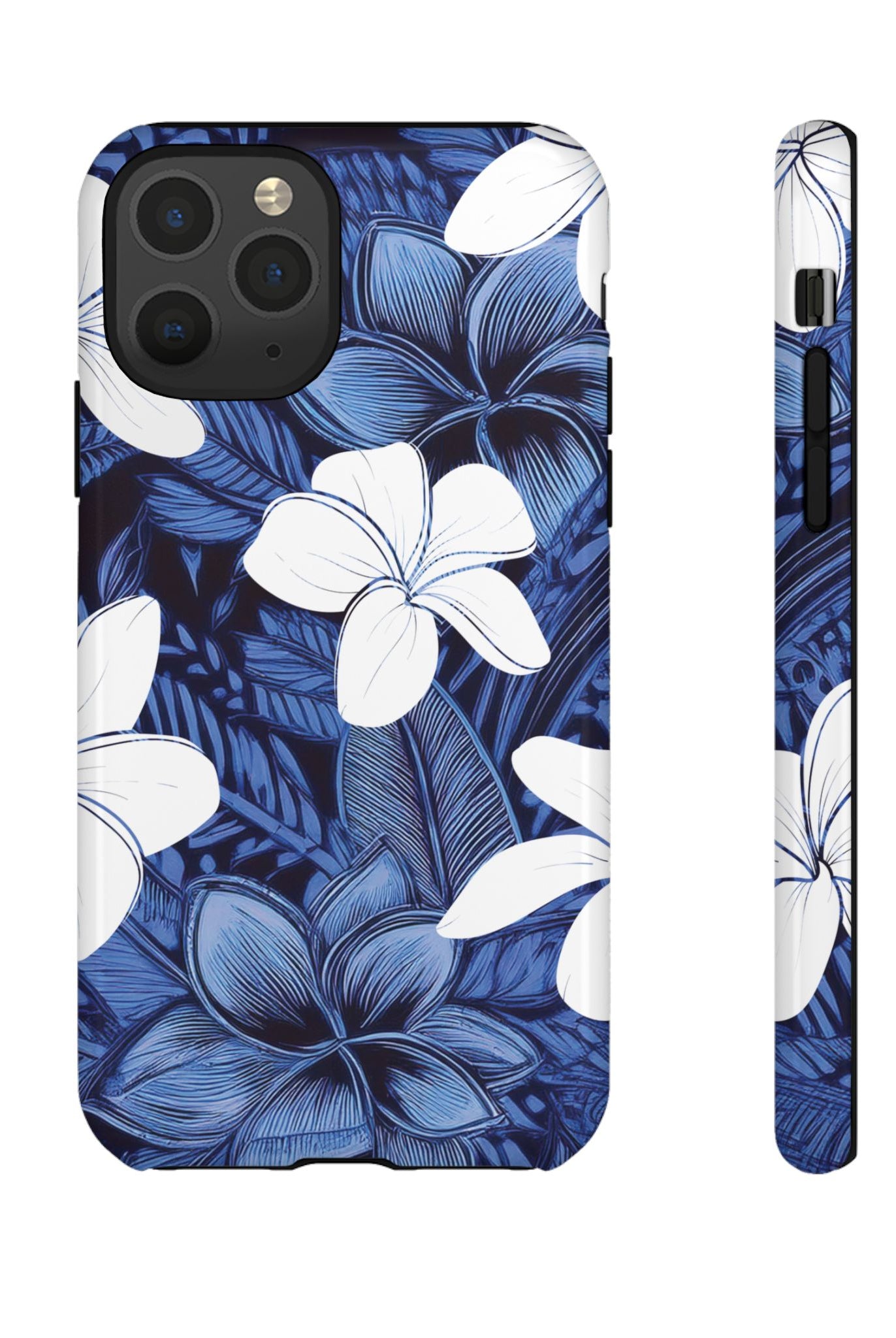 Eternal Blue Plumeria Tough Case for iPhone Phone Case The Local Banyan