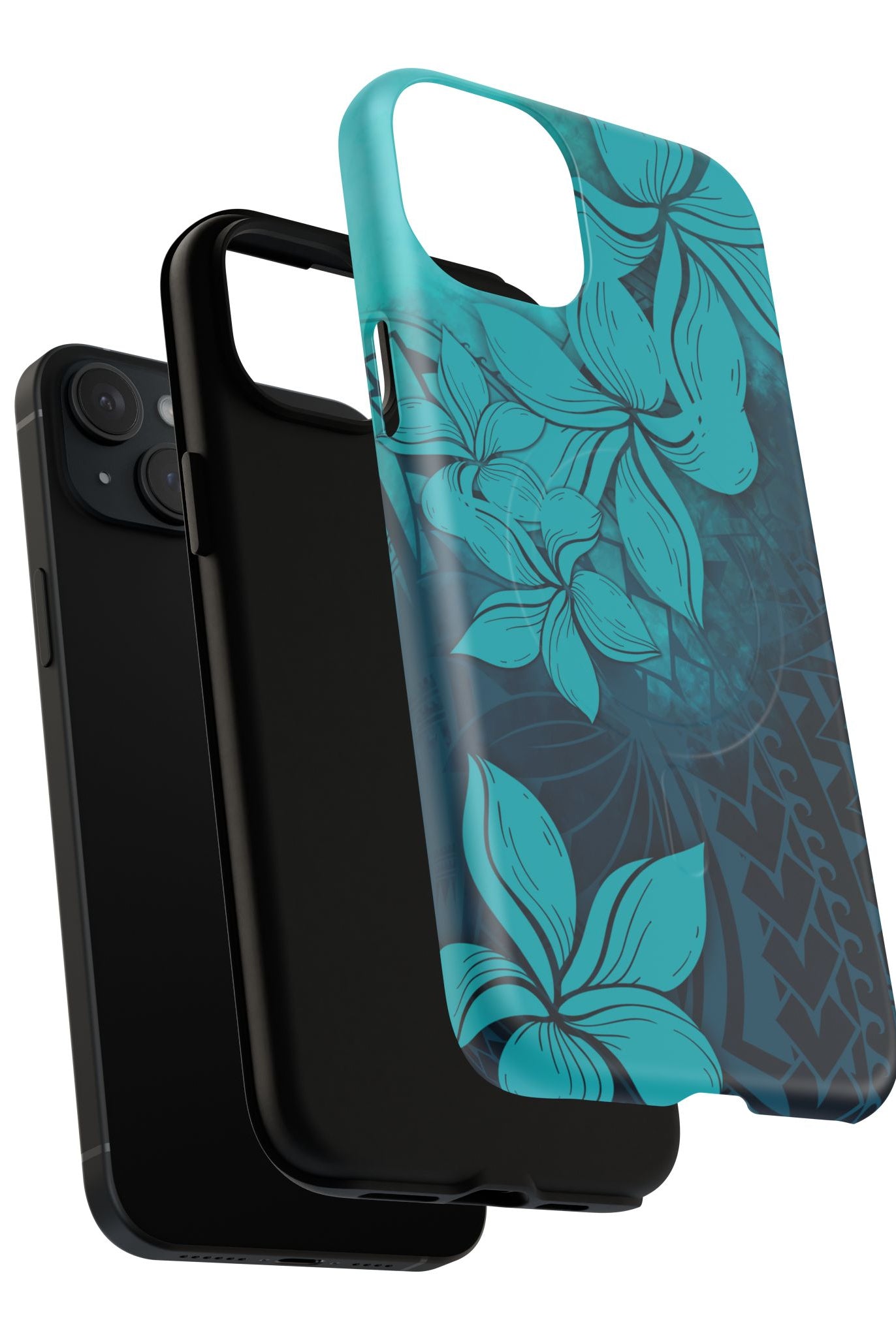 Moana Bloom MagSafe iPhone Case Side View - Dual Layer Drop Protection Hawaiian Phone Case - The Local Banyan